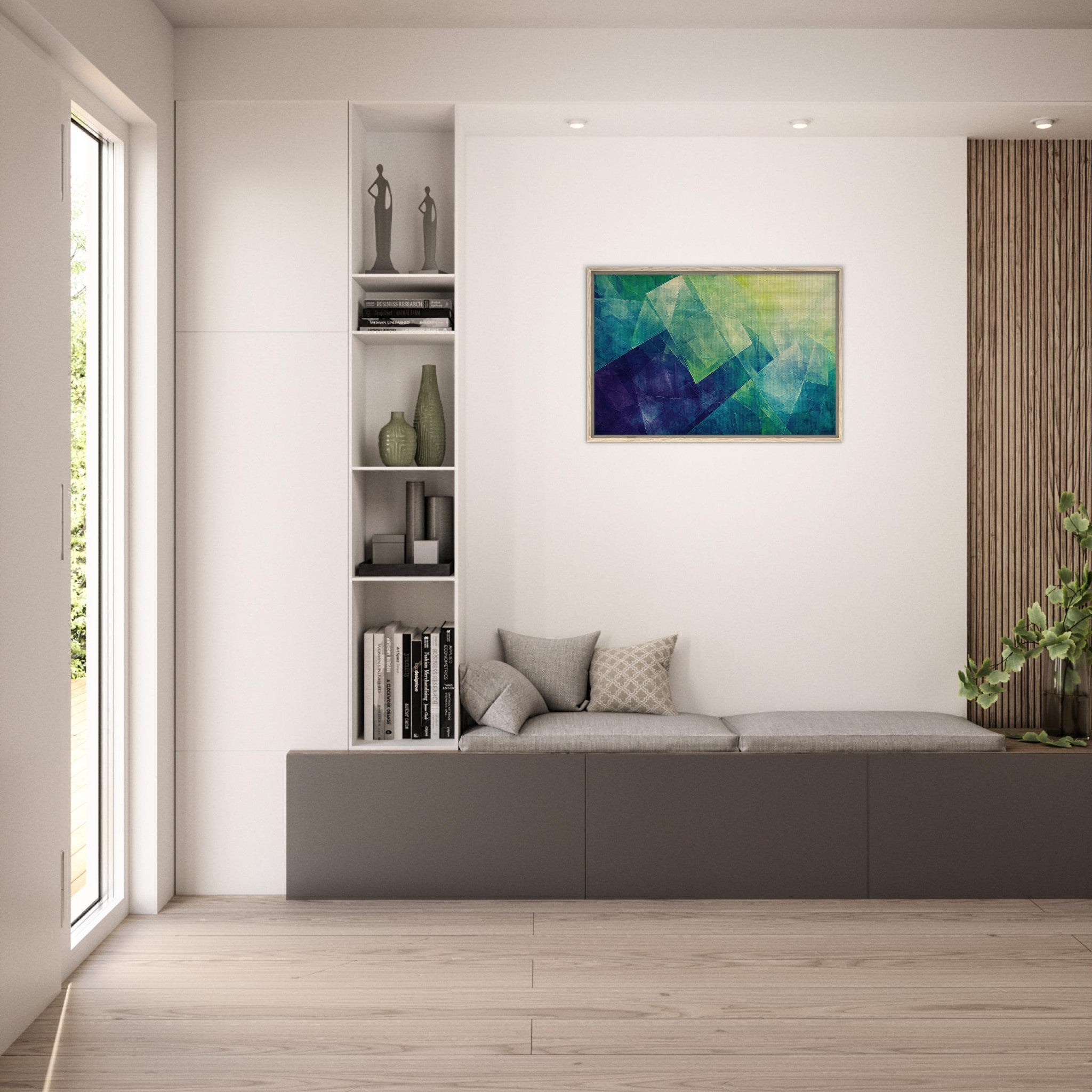 Framed Canvas Landscape - Fractured Realities Shattered geometric patterns - Shop Ai Art WebShop - Digital Art online Store