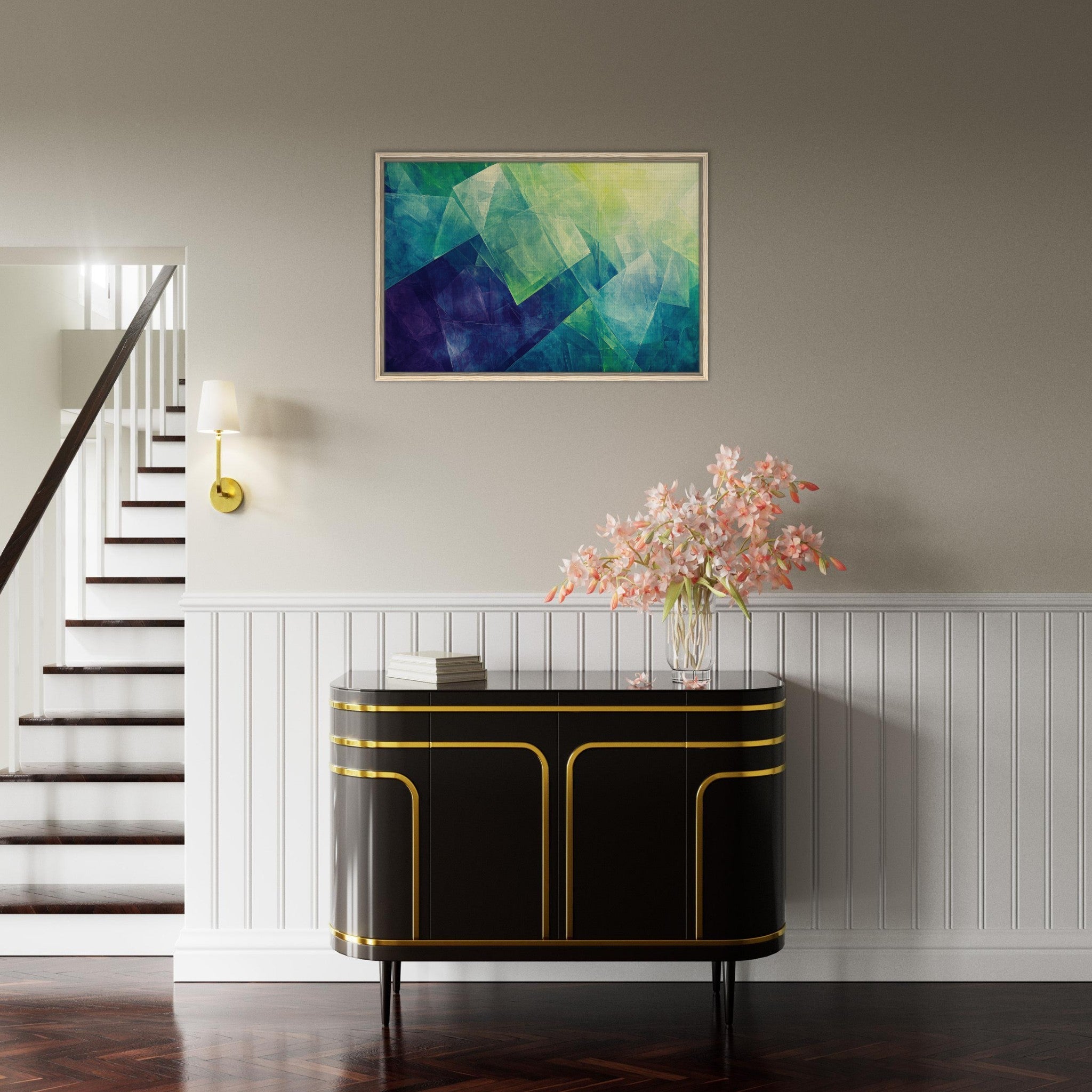 Framed Canvas Landscape - Fractured Realities Shattered geometric patterns - Shop Ai Art WebShop - Digital Art online Store