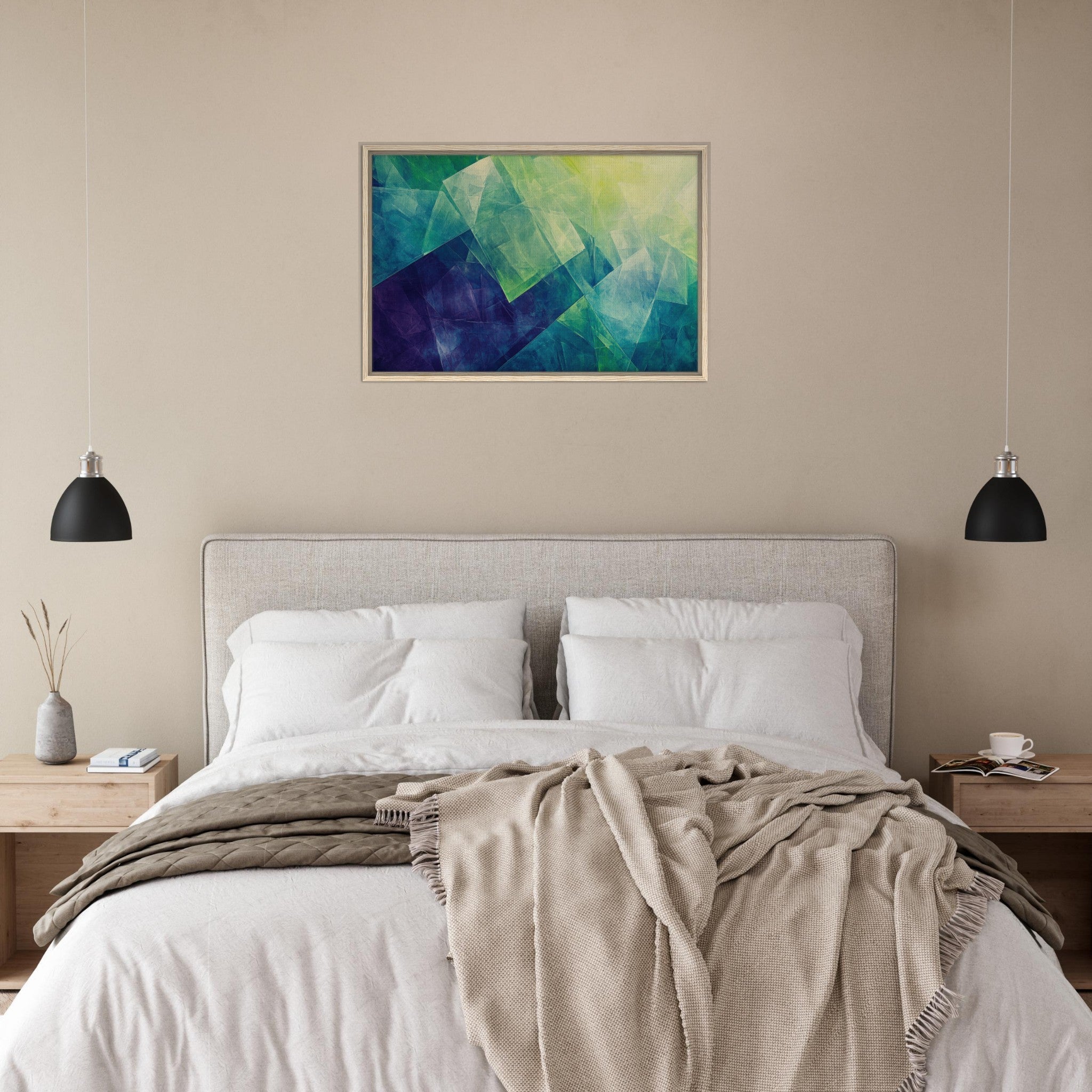 Framed Canvas Landscape - Fractured Realities Shattered geometric patterns - Shop Ai Art WebShop - Digital Art online Store