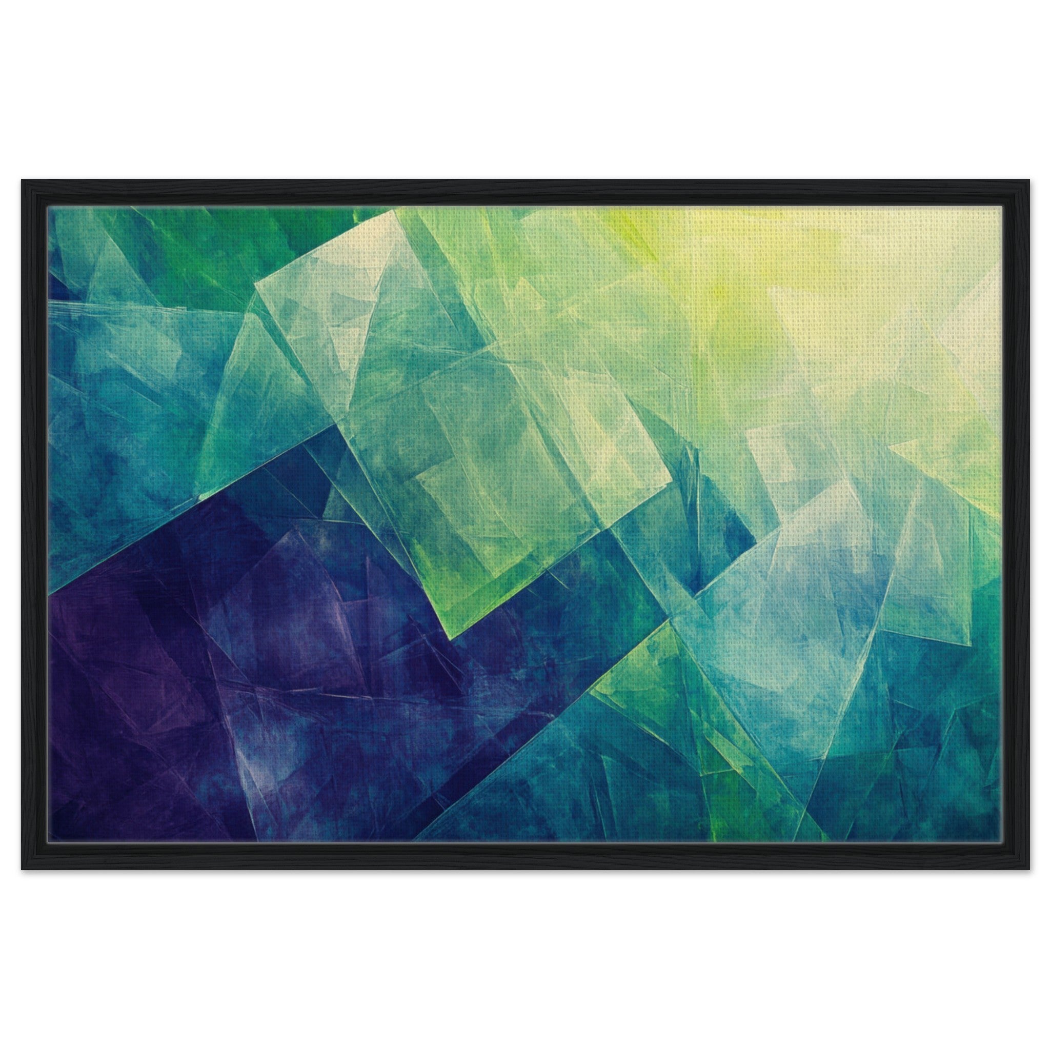 Framed Canvas Landscape - Fractured Realities Shattered geometric patterns - Shop Ai Art WebShop - Digital Art online Store