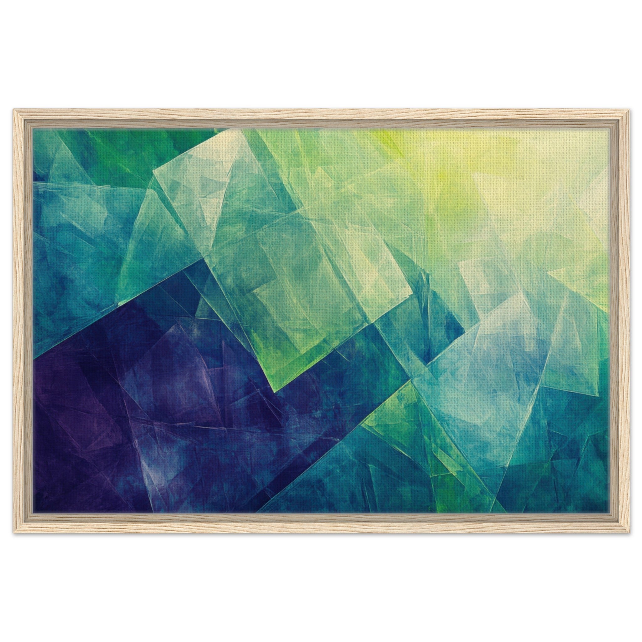 Framed Canvas Landscape - Fractured Realities Shattered geometric patterns - Shop Ai Art WebShop - Digital Art online Store