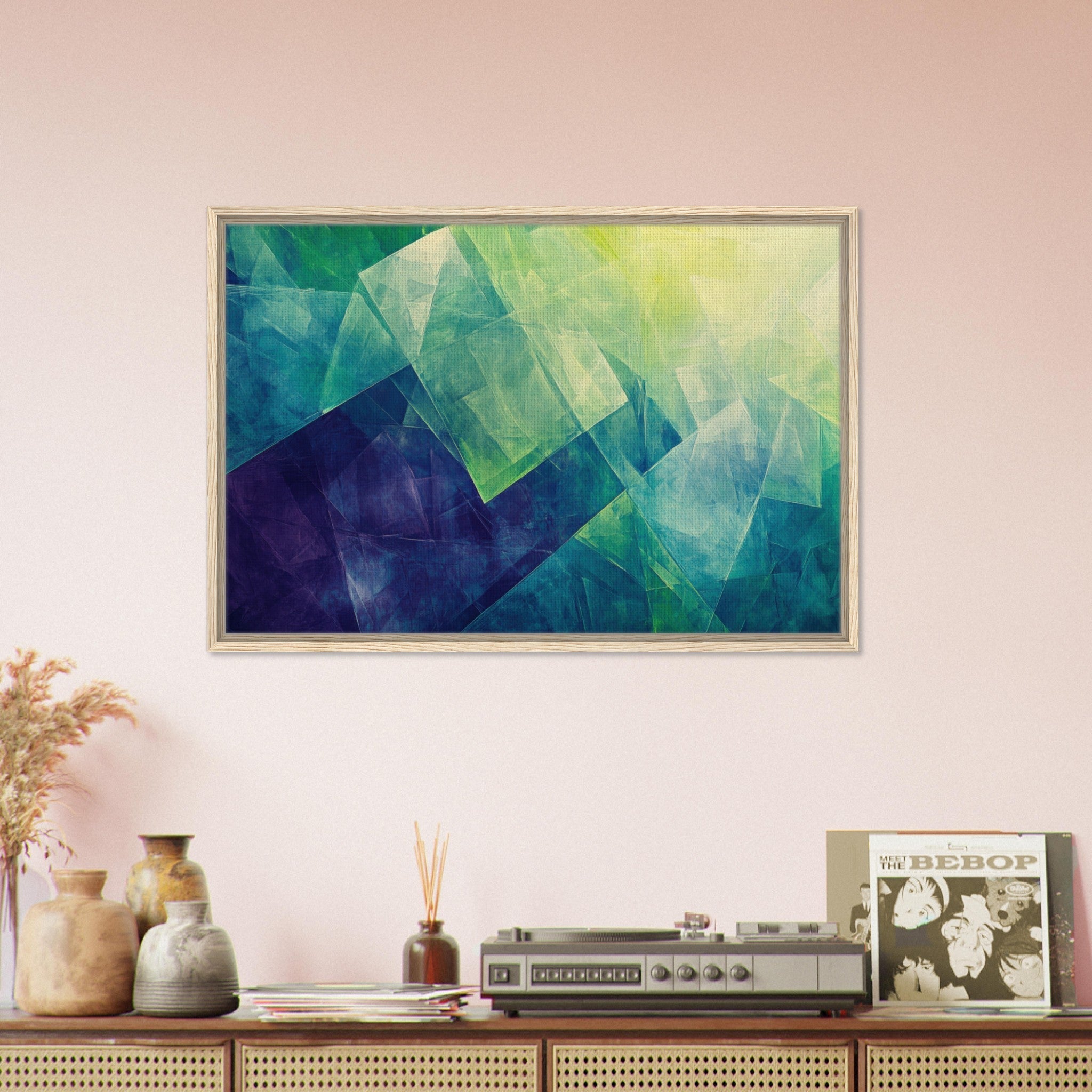 Framed Canvas Landscape - Fractured Realities Shattered geometric patterns - Shop Ai Art WebShop - Digital Art online Store