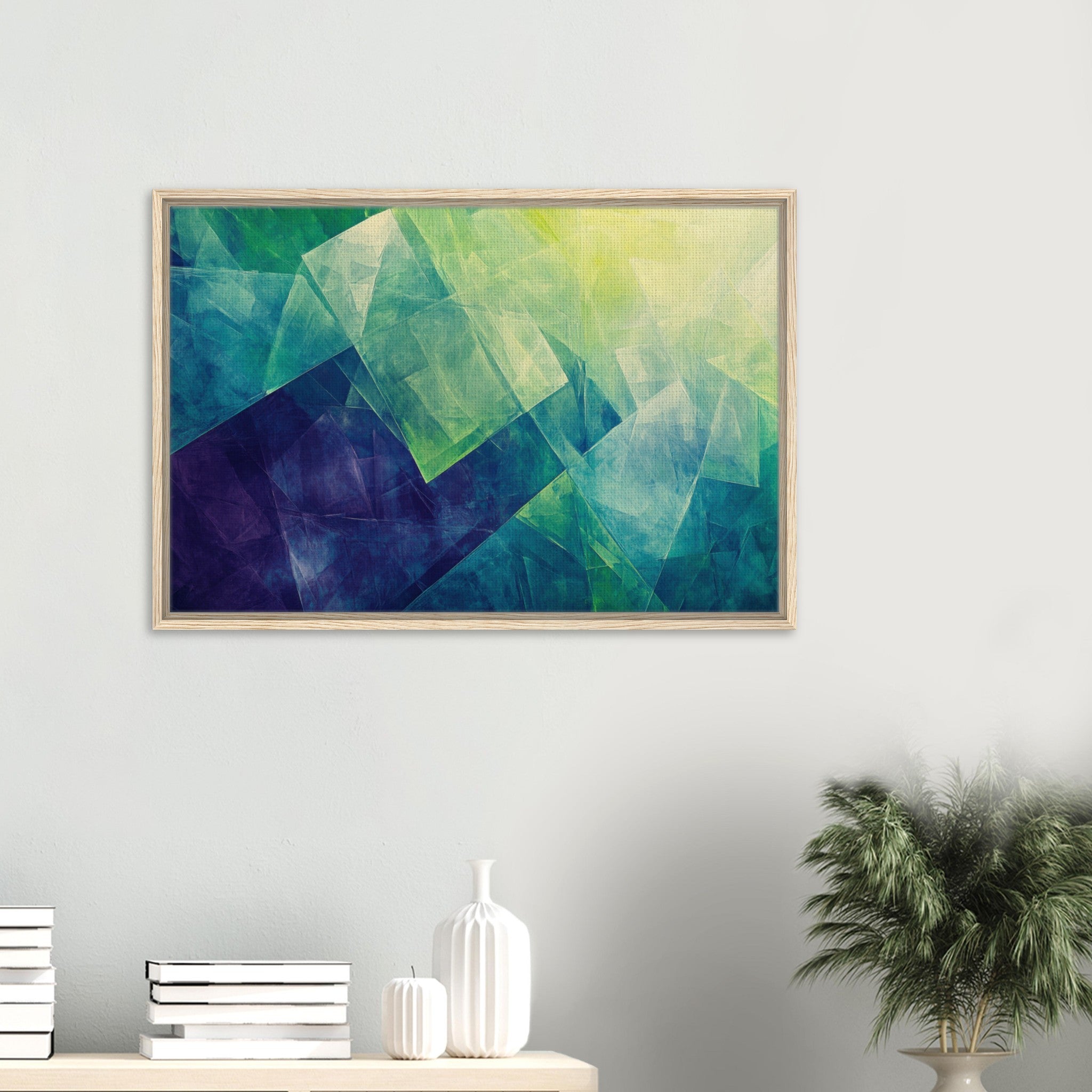Framed Canvas Landscape - Fractured Realities Shattered geometric patterns - Shop Ai Art WebShop - Digital Art online Store