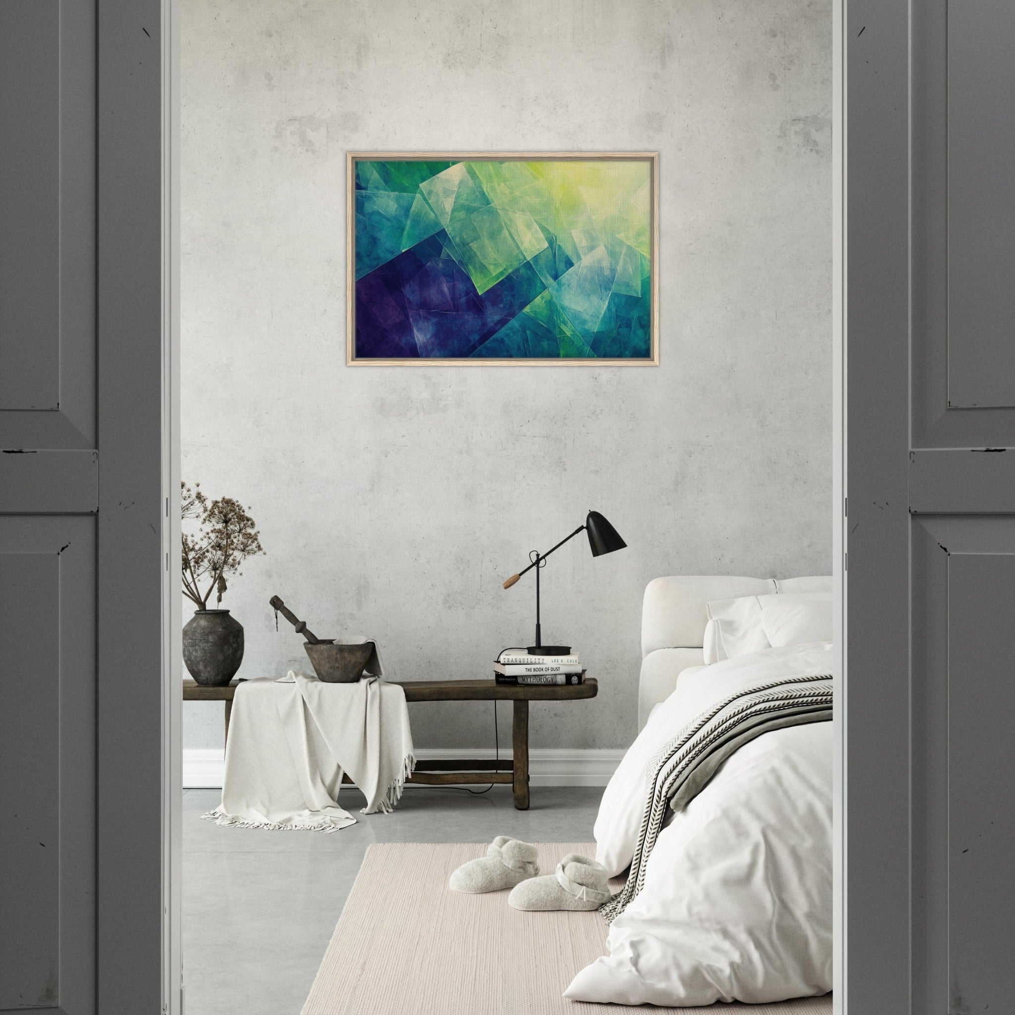 Framed Canvas Landscape - Fractured Realities Shattered geometric patterns - Shop Ai Art WebShop - Digital Art online Store