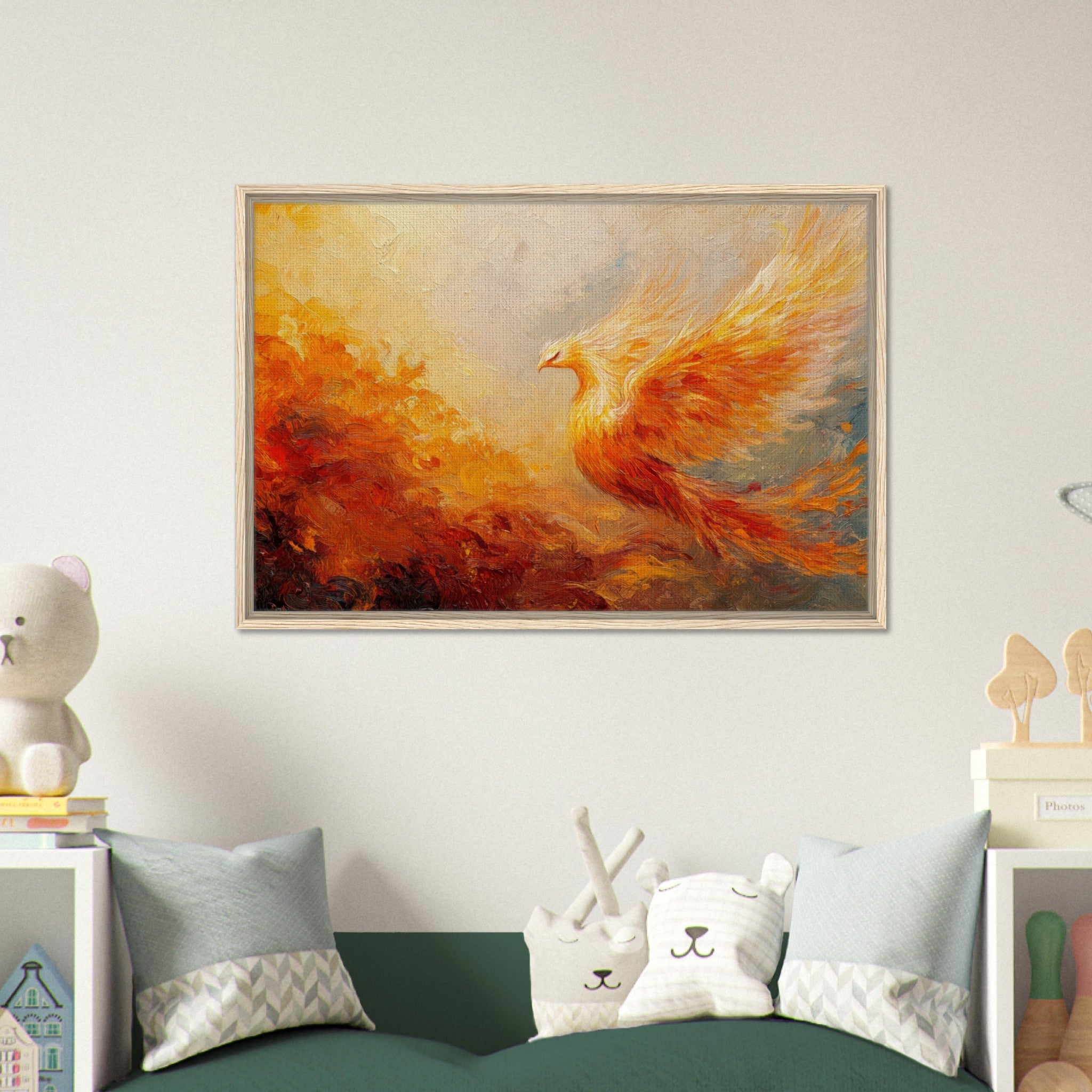 Framed Canvas Landscape - Impressionist Phoenix Rebirth Impressionism Did 2 - Shop Ai Art WebShop - Digital Art online Store