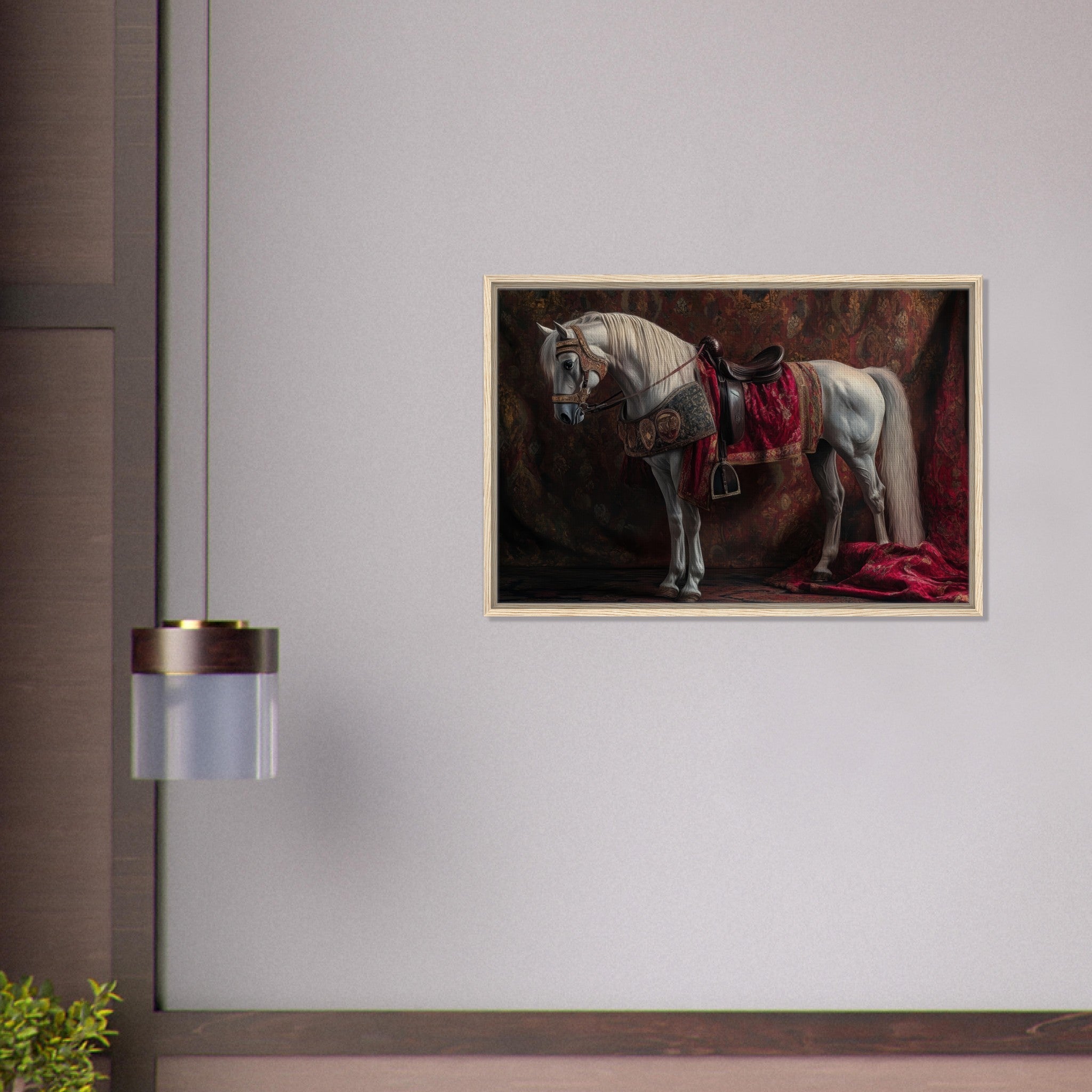 Framed Canvas Landscape - Renaissance Portrait of a Noble Horse A dignified 4 - Shop Ai Art WebShop - Digital Art online Store