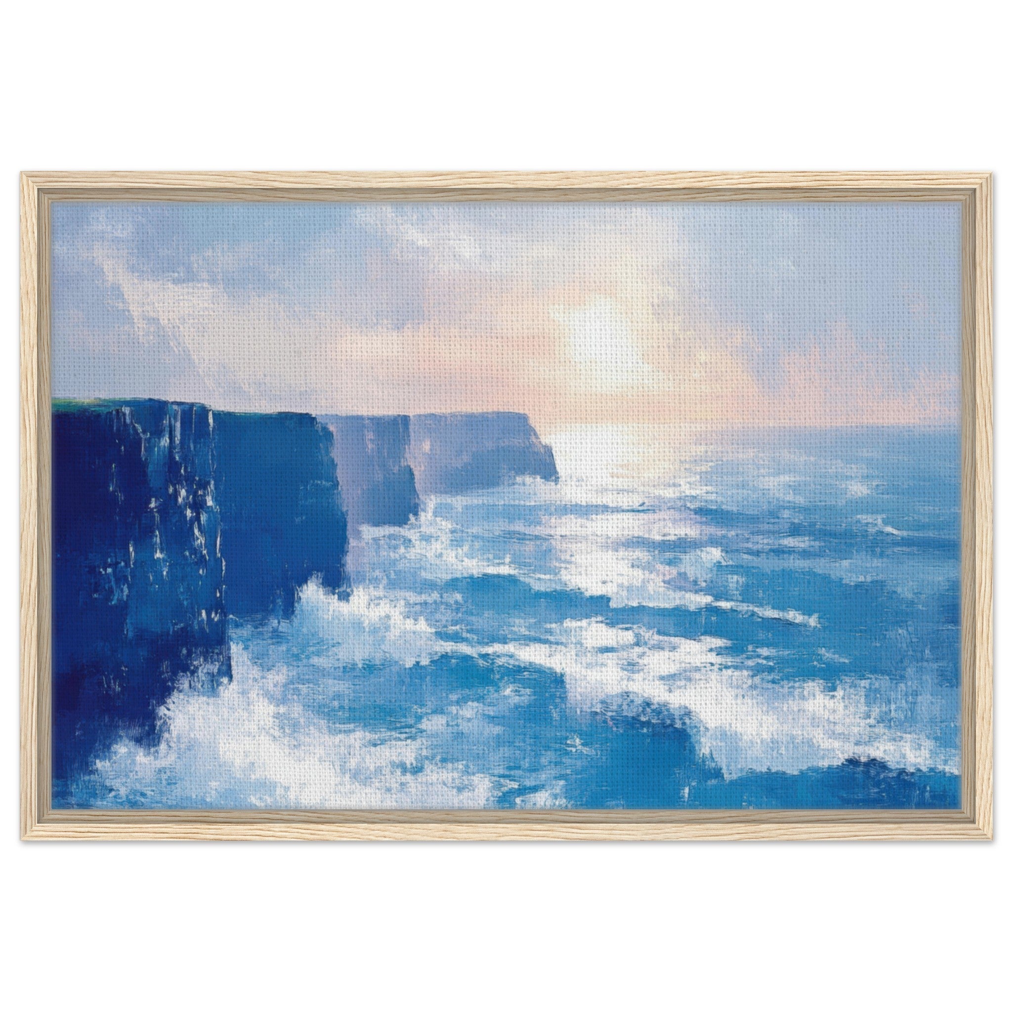 Framed Canvas Landscape - Seaside Cliff at Sunrise A breathtaking Empress 2 - Shop Ai Art WebShop - Digital Art online Store