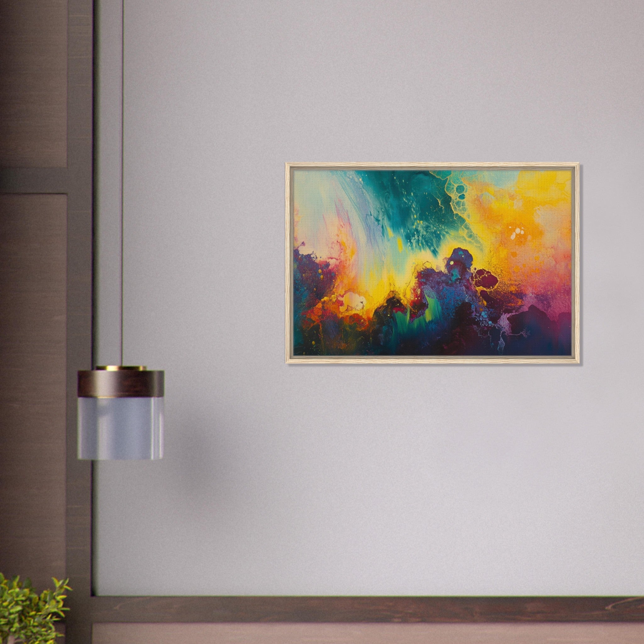 Framed Canvas Landscape - Spectral Dissonance Razor - sharp angular forms 3 - Shop Ai Art WebShop - Digital Art online Store