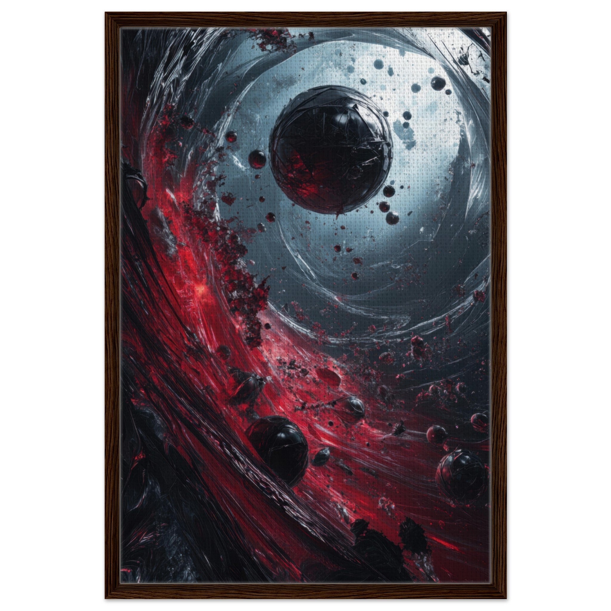 Framed Canvas Portrait - Gravitys Collapse A violent implosion of fragment 6 - Shop Ai Art WebShop - Digital Art online Store