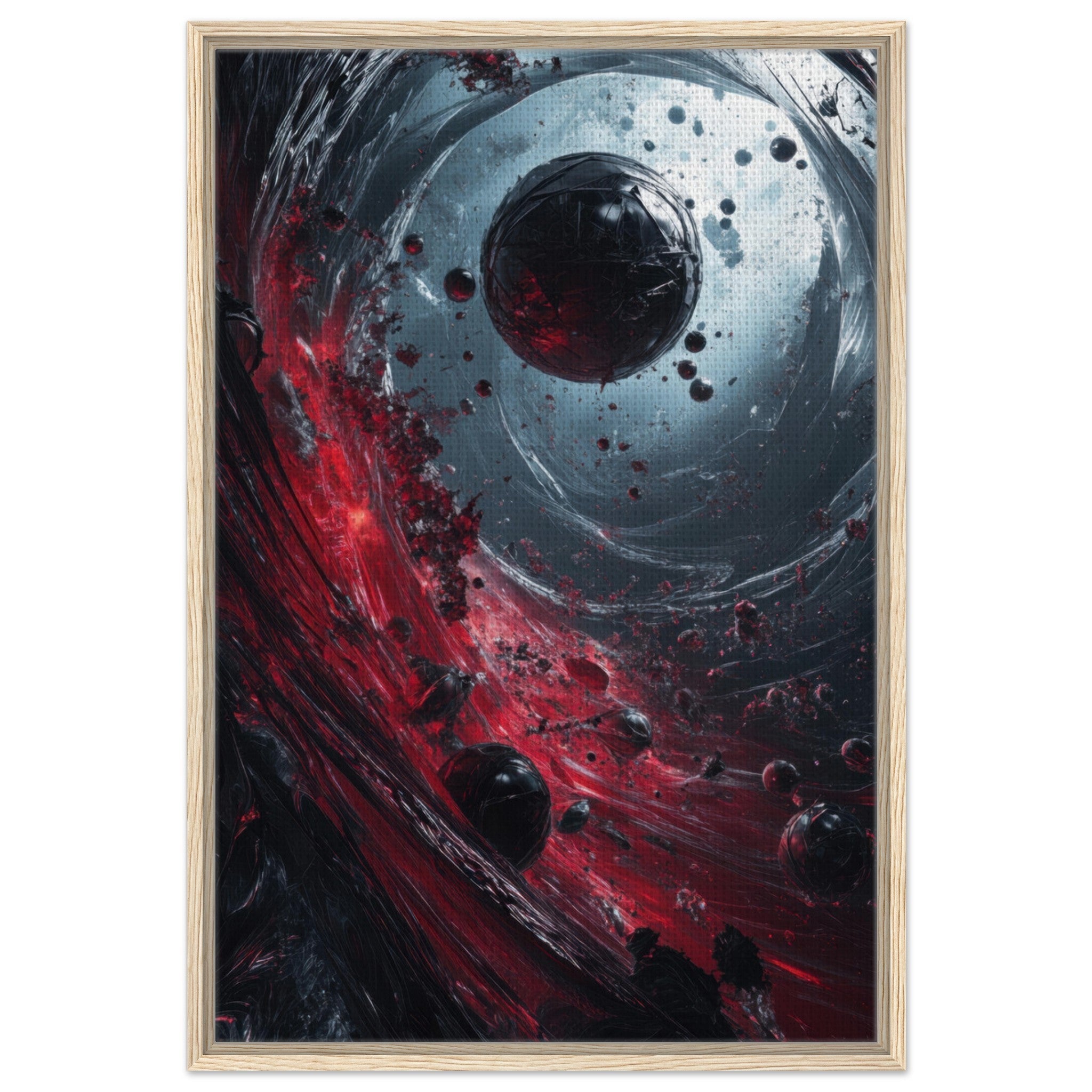 Framed Canvas Portrait - Gravitys Collapse A violent implosion of fragment 6 - Shop Ai Art WebShop - Digital Art online Store