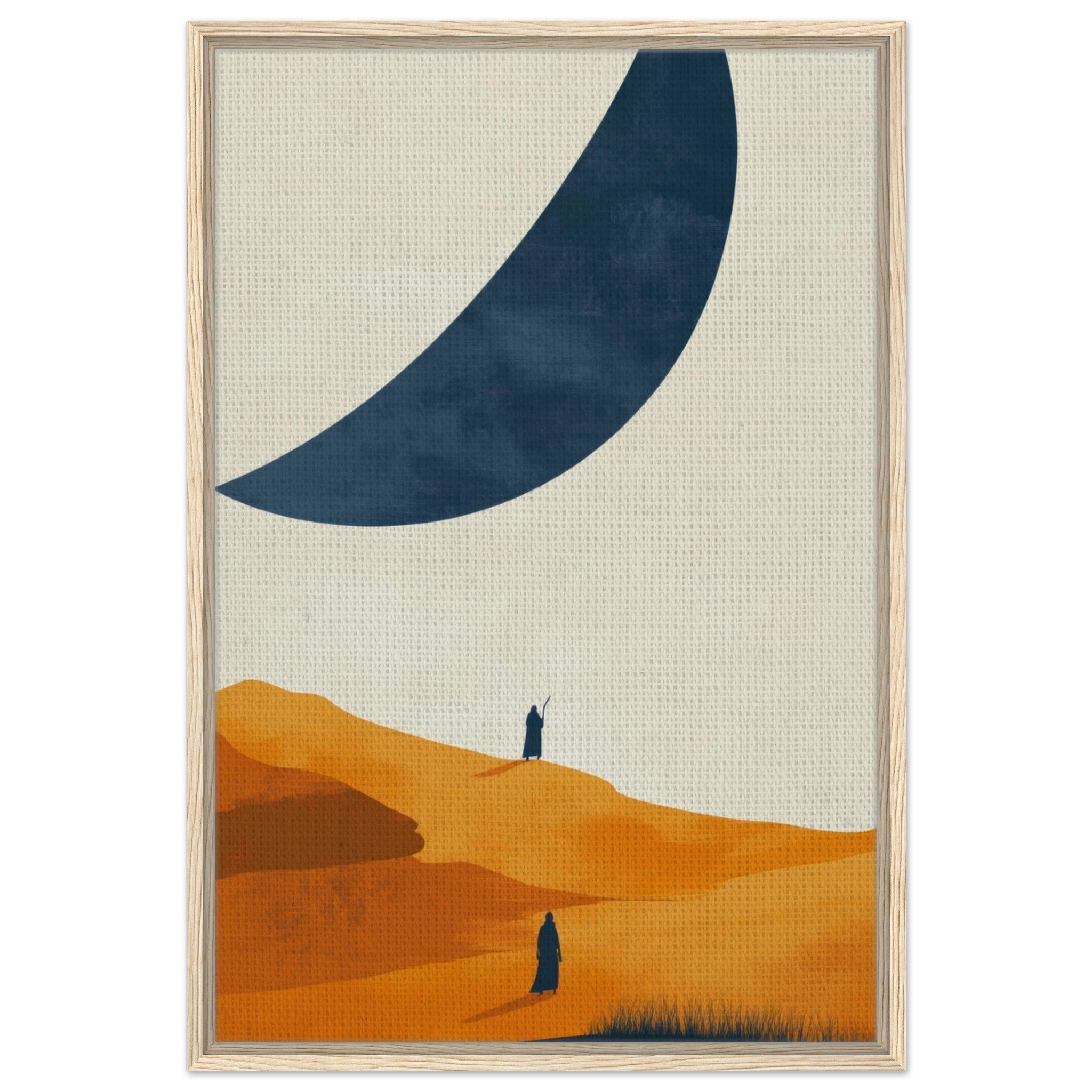 Framed Canvas Portrait - Minimalist Magical Landscape A sleek minimalist - Shop Ai Art WebShop - Digital Art online Store