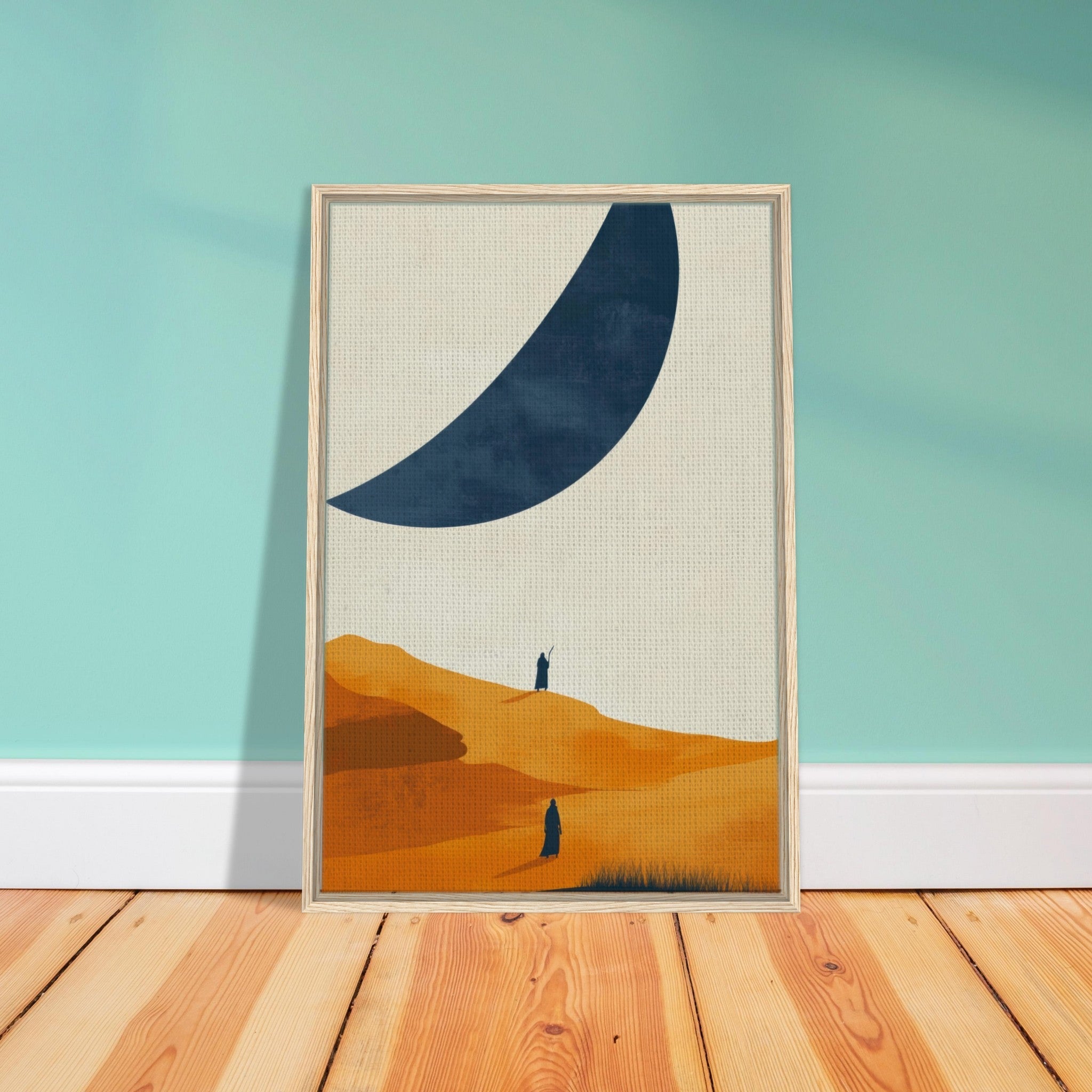Framed Canvas Portrait - Minimalist Magical Landscape A sleek minimalist - Shop Ai Art WebShop - Digital Art online Store