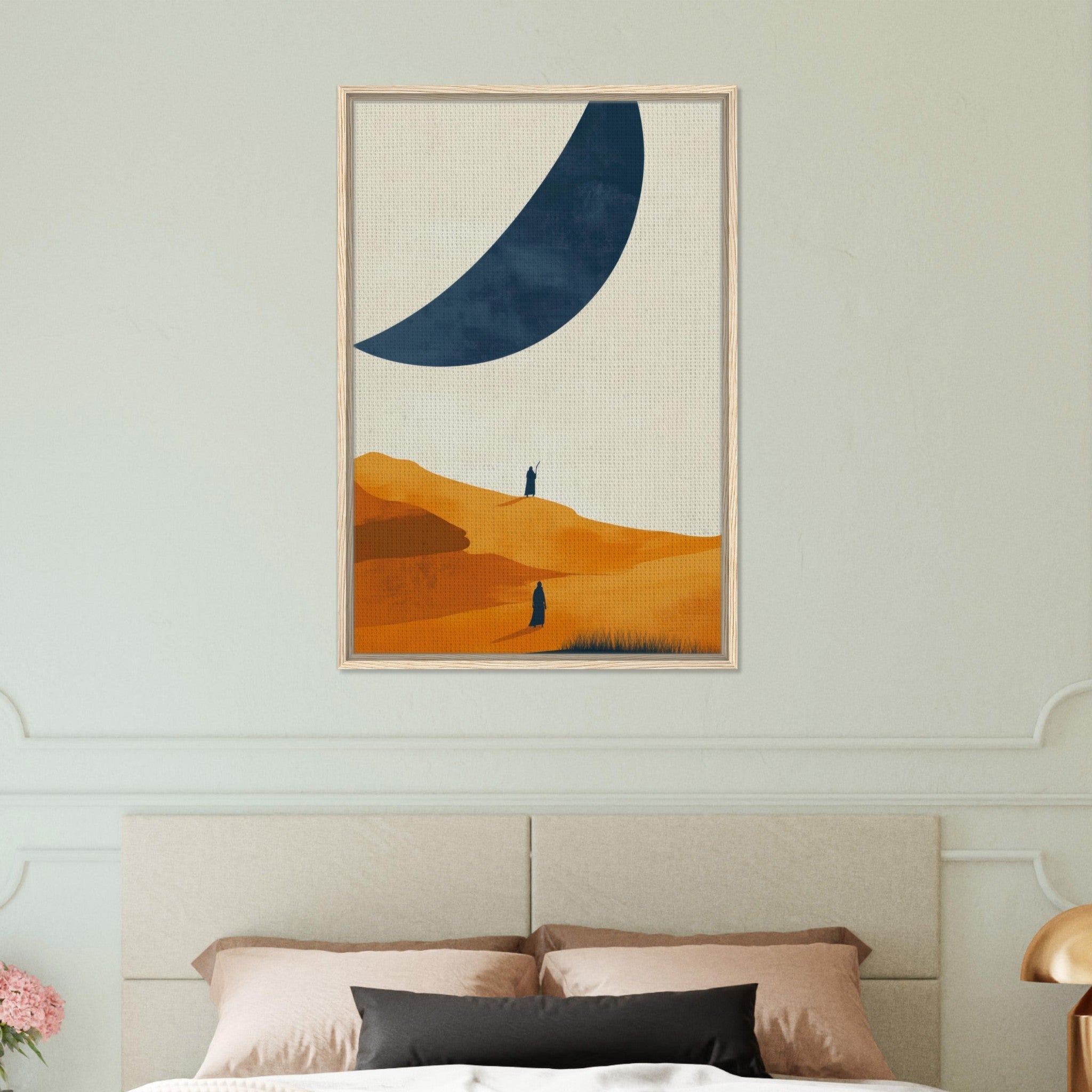 Framed Canvas Portrait - Minimalist Magical Landscape A sleek minimalist - Shop Ai Art WebShop - Digital Art online Store