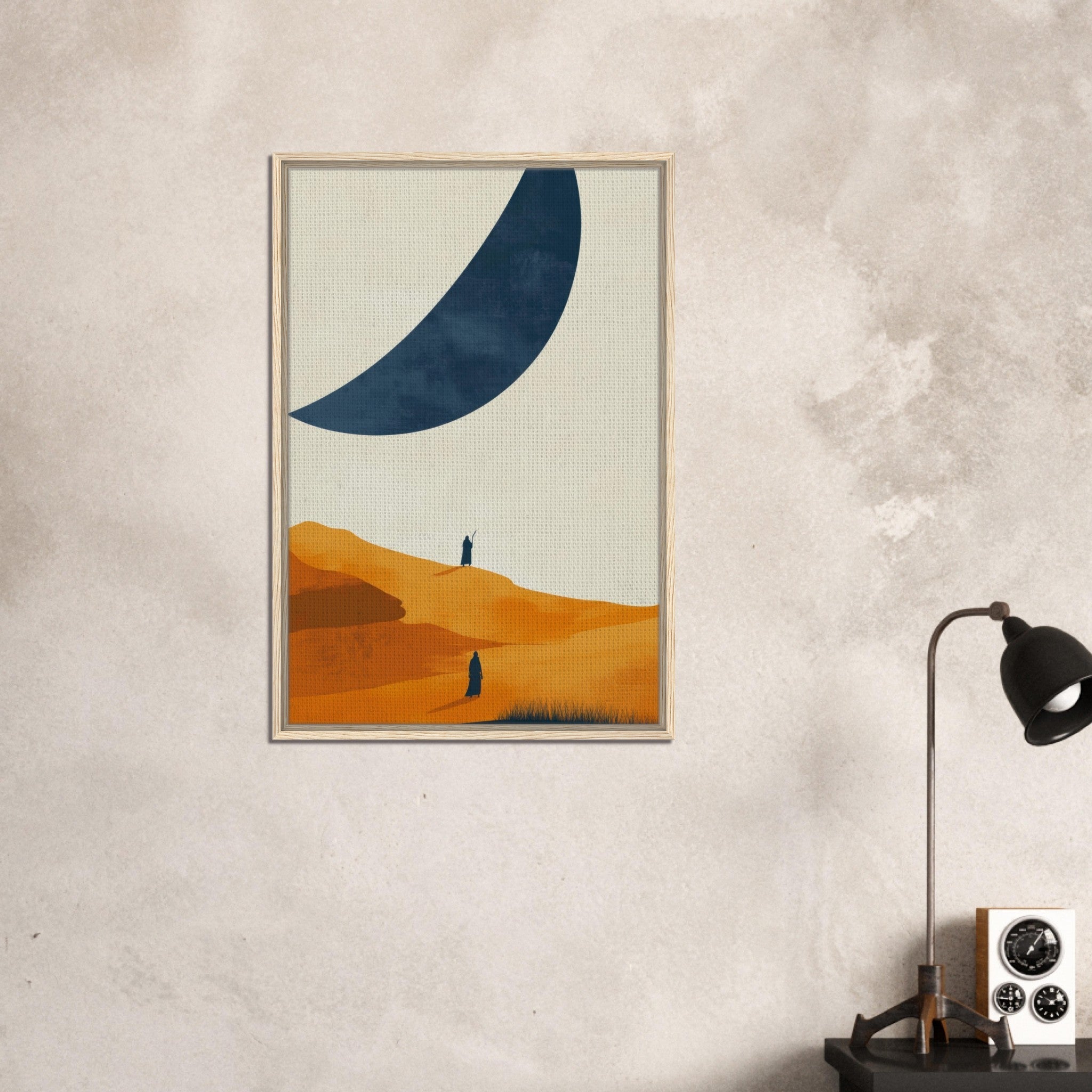Framed Canvas Portrait - Minimalist Magical Landscape A sleek minimalist - Shop Ai Art WebShop - Digital Art online Store