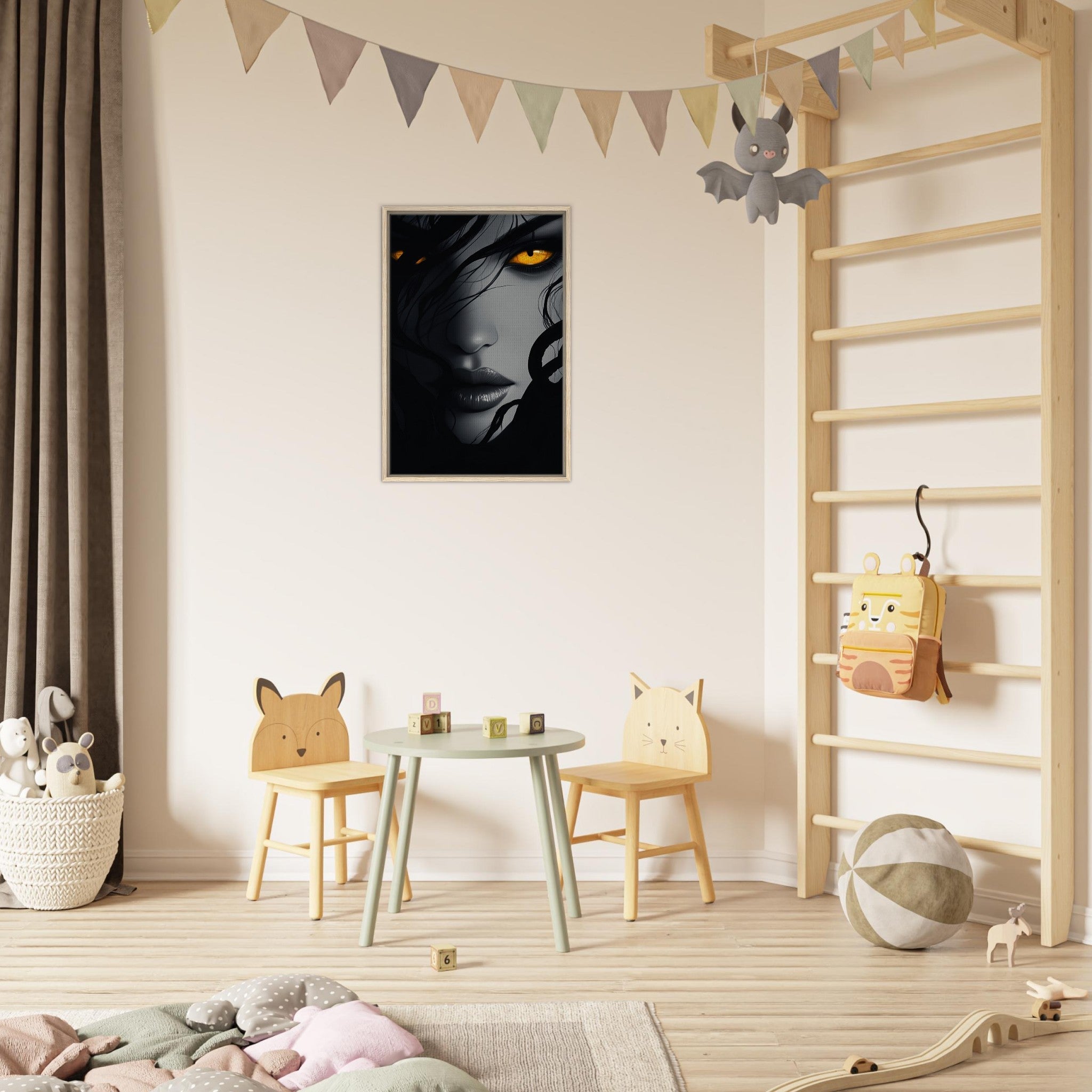Framed Canvas Portrait - Minimalist Medusas Gaze Minimalism Tight - Focus 2 - Shop Ai Art WebShop - Digital Art online Store