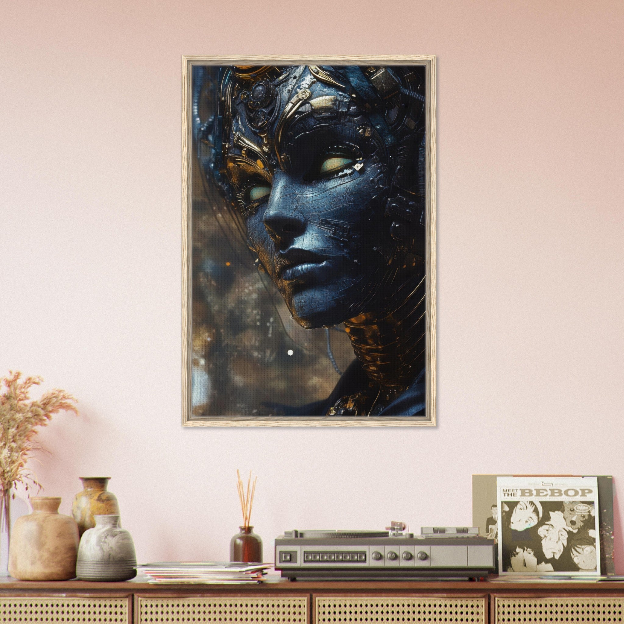 Framed Canvas Portrait - The Cybernetic Dukes Masquerade A lavish master 2 - Shop Ai Art WebShop - Digital Art online Store