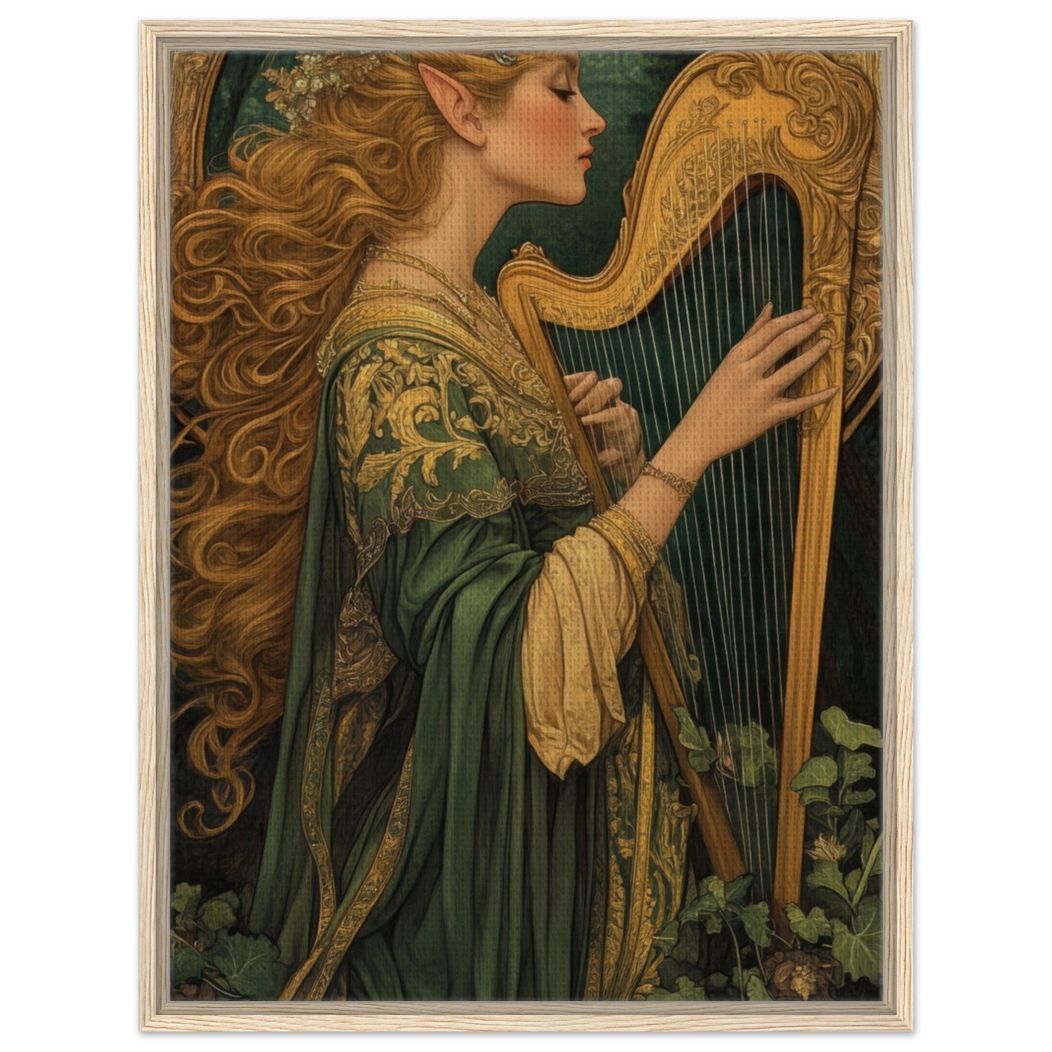 Framed Canvas Portrait - The Enchanted Minstrel of the Fae Court Art You 4 - Shop Ai Art WebShop - Digital Art online Store