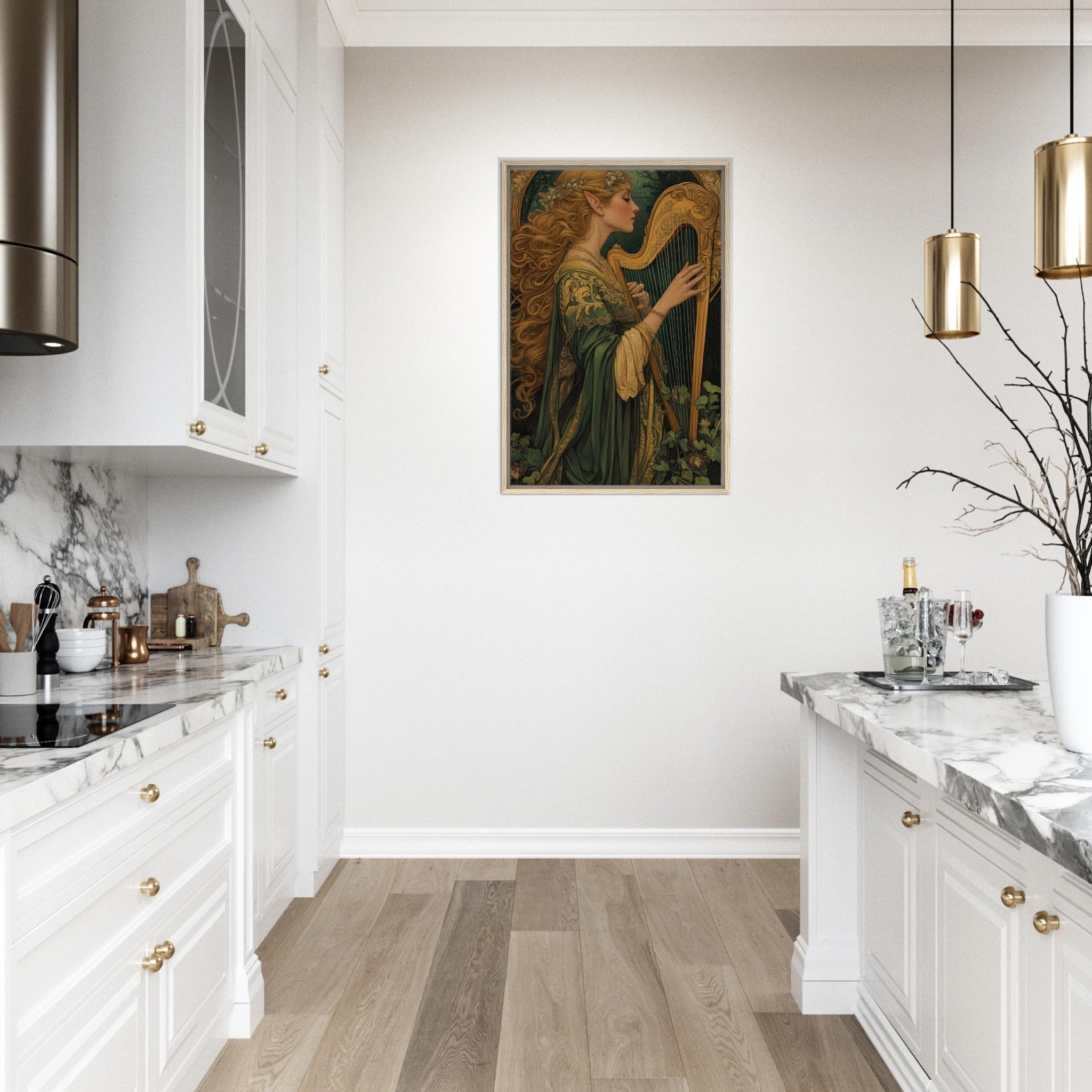 Framed Canvas Portrait - The Enchanted Minstrel of the Fae Court Art You 4 - Shop Ai Art WebShop - Digital Art online Store