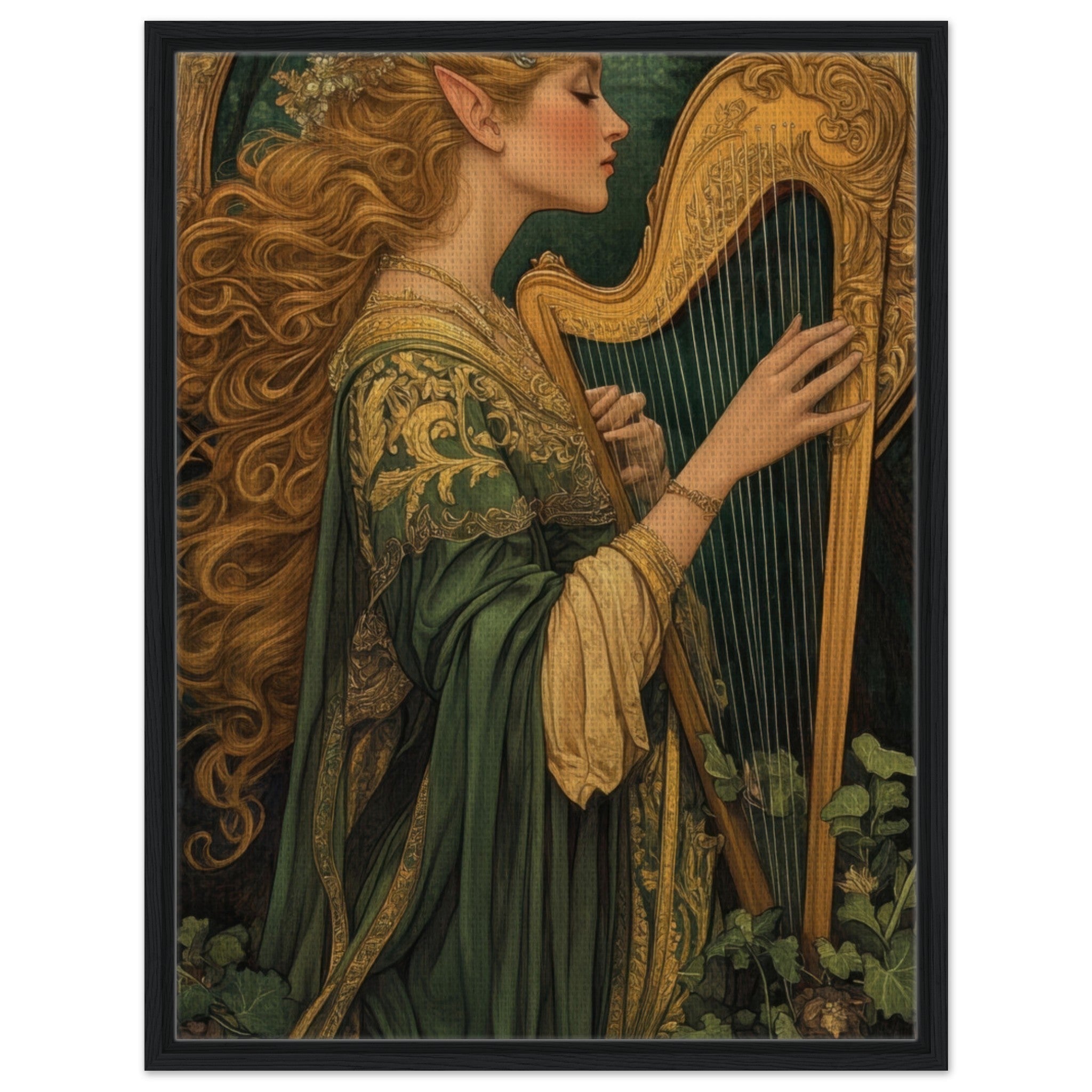 Framed Canvas Portrait - The Enchanted Minstrel of the Fae Court Art You 4 - Shop Ai Art WebShop - Digital Art online Store