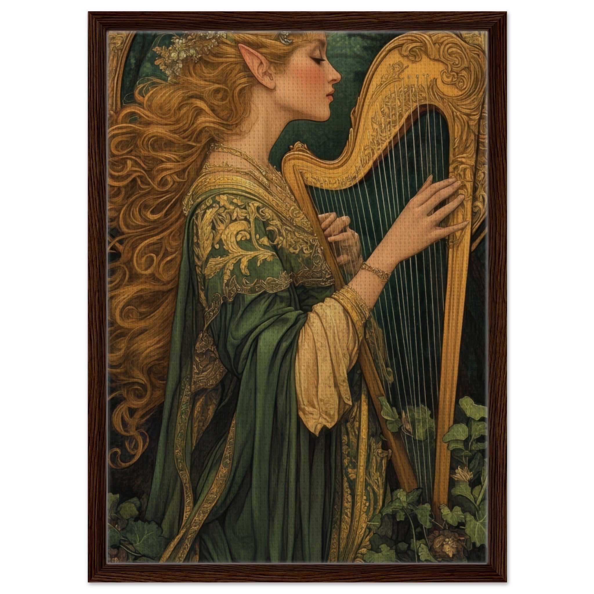 Framed Canvas Portrait - The Enchanted Minstrel of the Fae Court Art You 4 - Shop Ai Art WebShop - Digital Art online Store