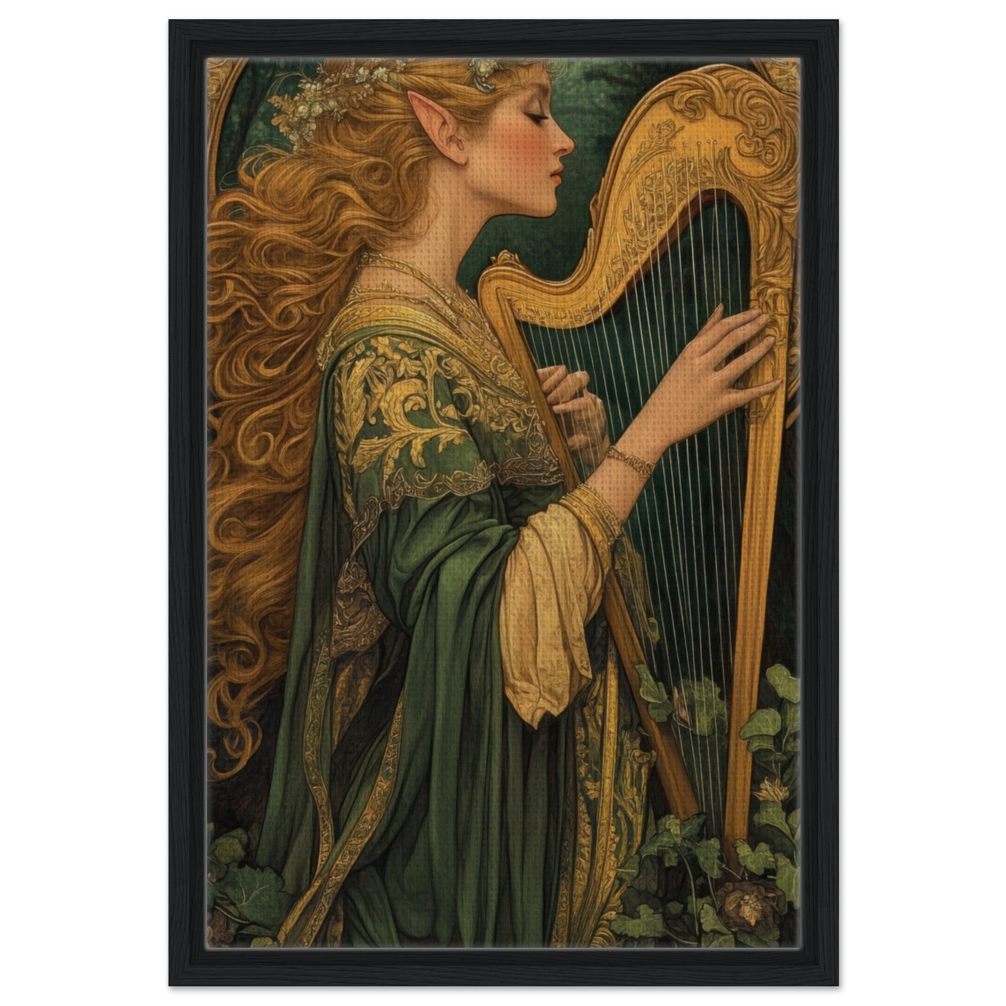 Framed Canvas Portrait - The Enchanted Minstrel of the Fae Court Art You 4 - Shop Ai Art WebShop - Digital Art online Store