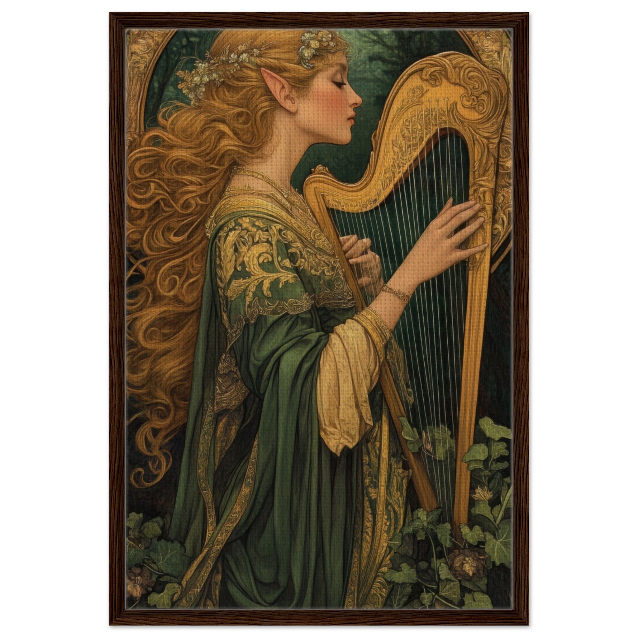 Framed Canvas Portrait - The Enchanted Minstrel of the Fae Court Art You 4 - Shop Ai Art WebShop - Digital Art online Store