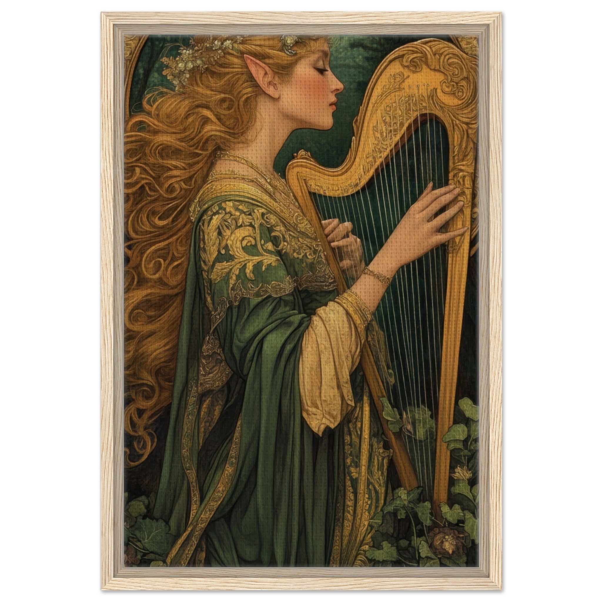Framed Canvas Portrait - The Enchanted Minstrel of the Fae Court Art You 4 - Shop Ai Art WebShop - Digital Art online Store