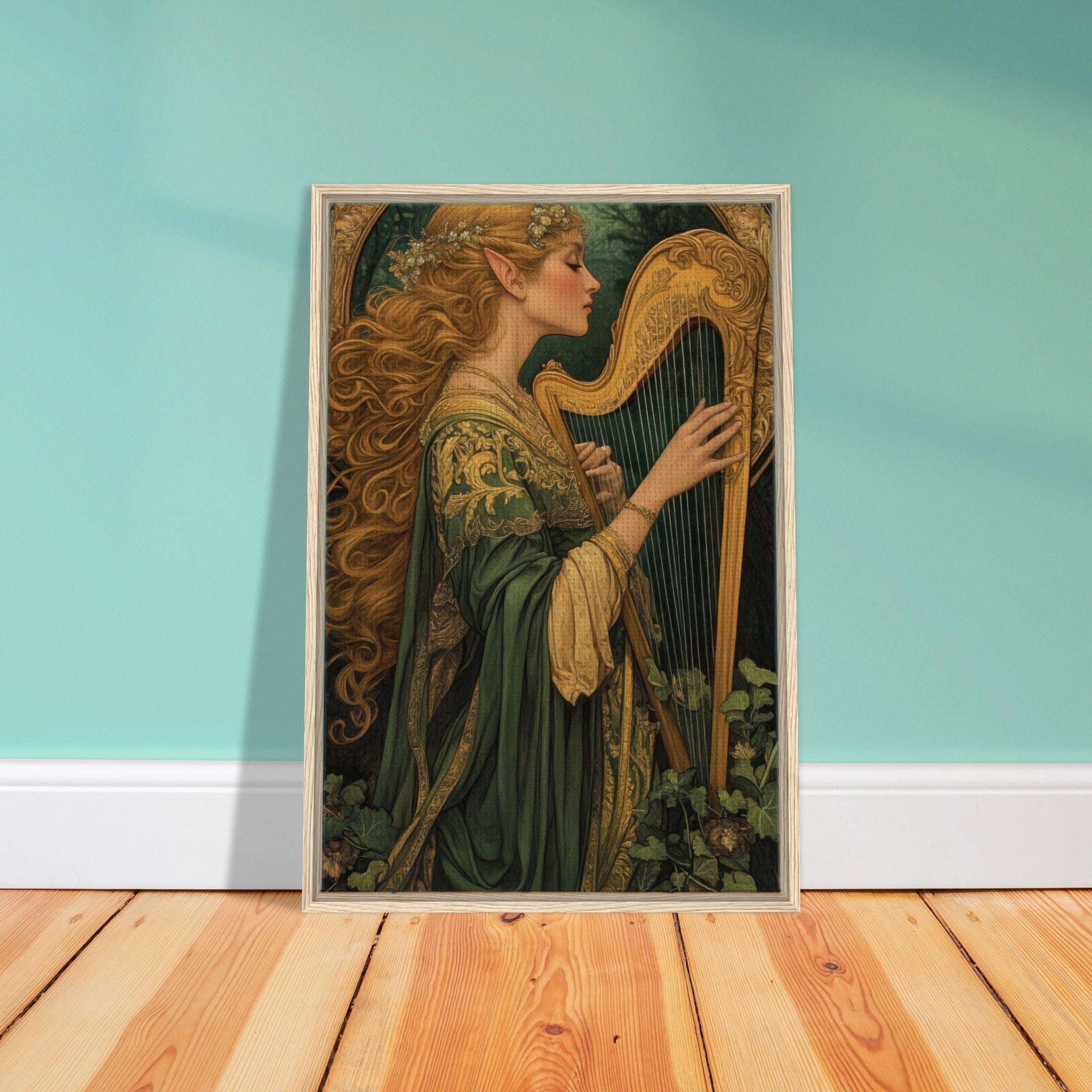 Framed Canvas Portrait - The Enchanted Minstrel of the Fae Court Art You 4 - Shop Ai Art WebShop - Digital Art online Store