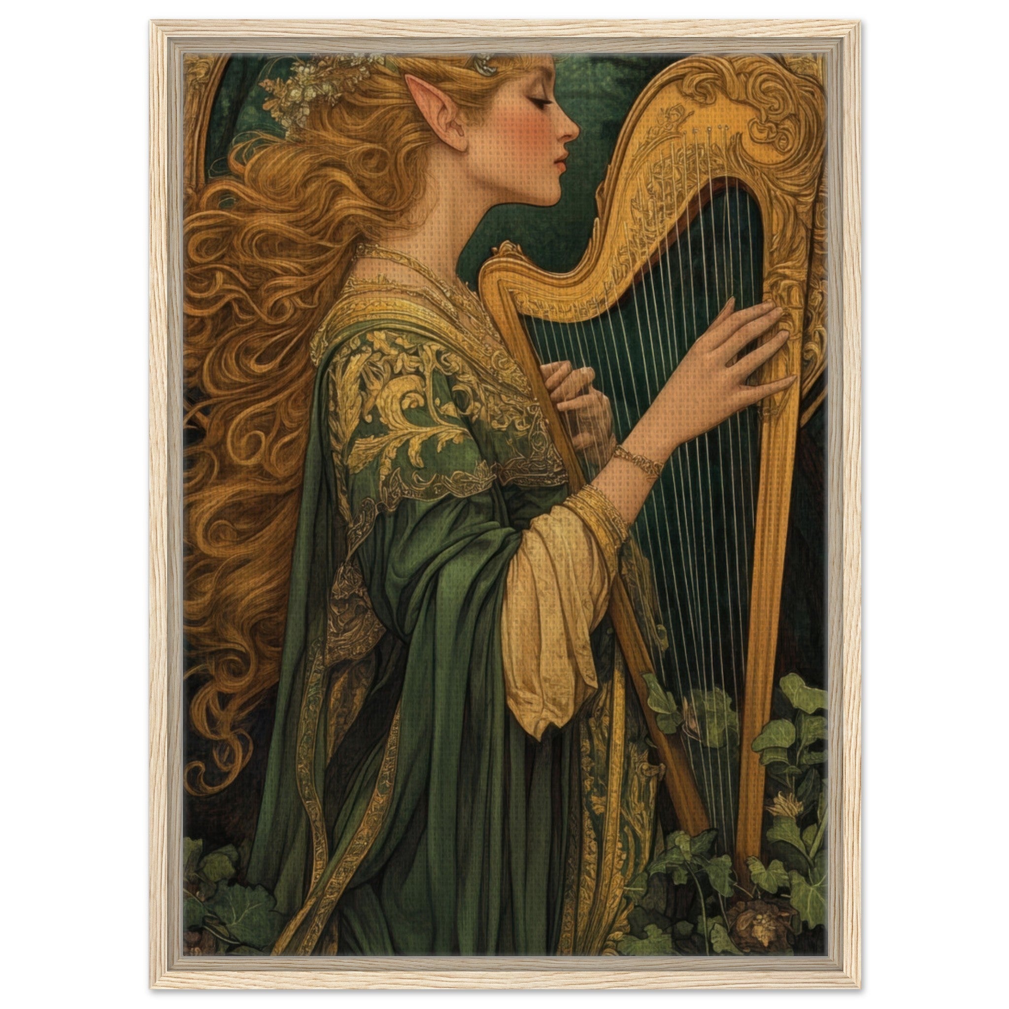 Framed Canvas Portrait - The Enchanted Minstrel of the Fae Court Art You 4 - Shop Ai Art WebShop - Digital Art online Store
