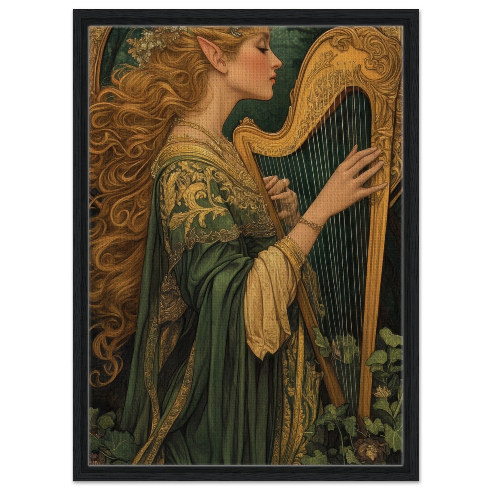 Framed Canvas Portrait - The Enchanted Minstrel of the Fae Court Art You 4 - Shop Ai Art WebShop - Digital Art online Store