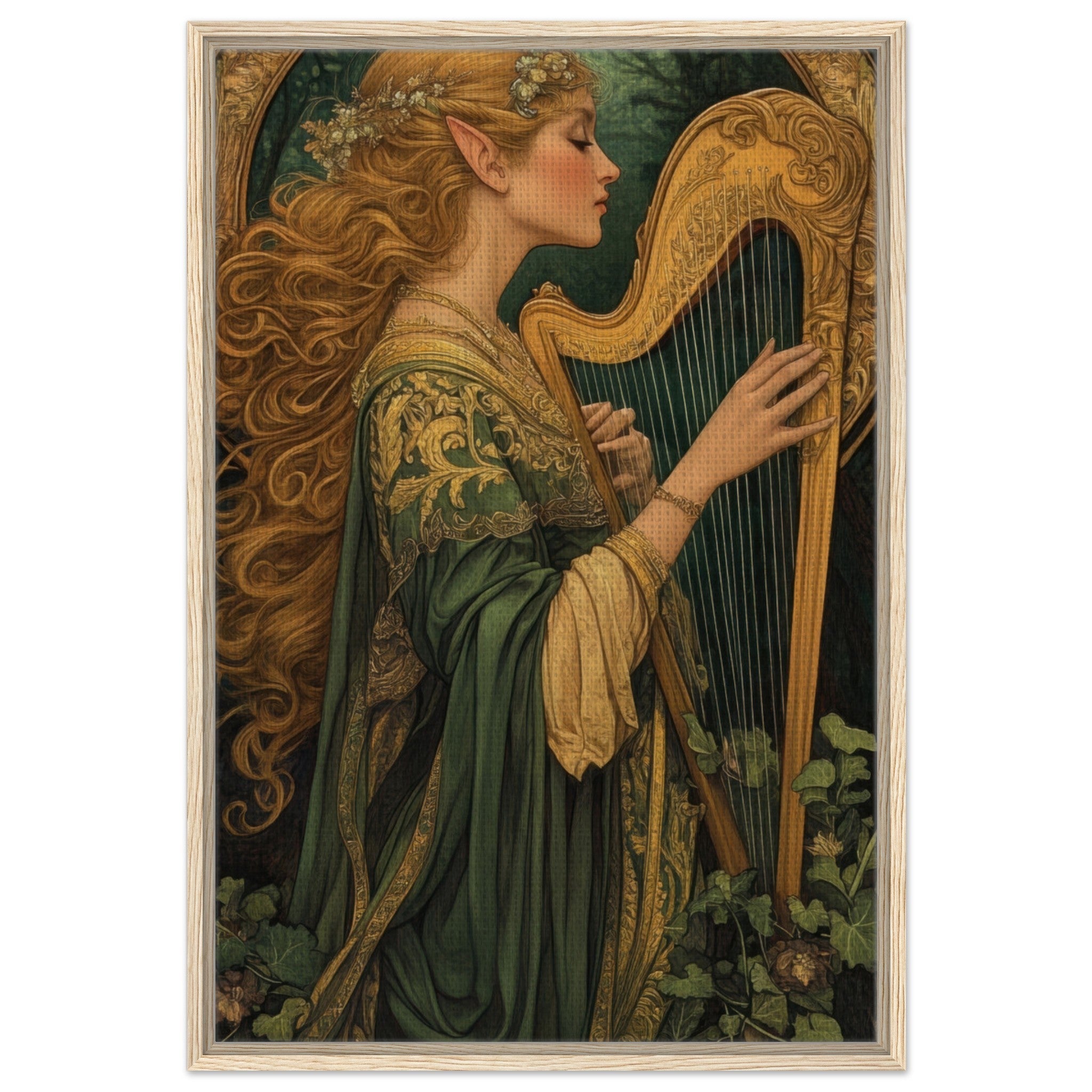 Framed Canvas Portrait - The Enchanted Minstrel of the Fae Court Art You 4 - Shop Ai Art WebShop - Digital Art online Store