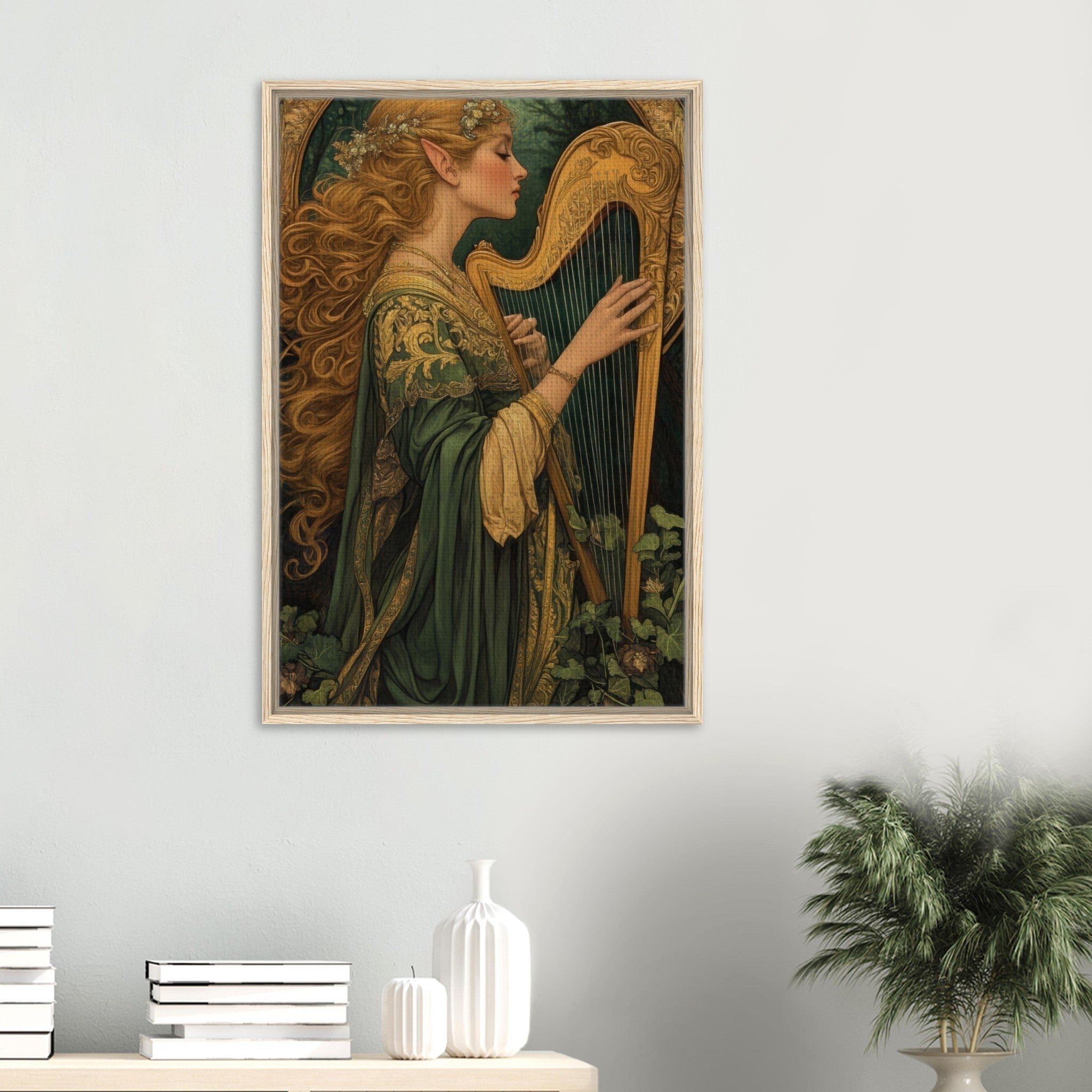 Framed Canvas Portrait - The Enchanted Minstrel of the Fae Court Art You 4 - Shop Ai Art WebShop - Digital Art online Store