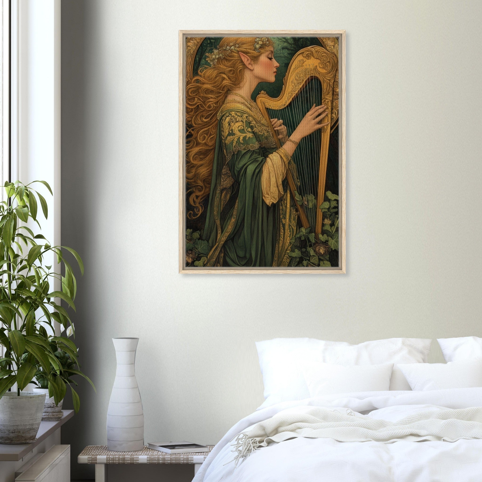 Framed Canvas Portrait - The Enchanted Minstrel of the Fae Court Art You 4 - Shop Ai Art WebShop - Digital Art online Store