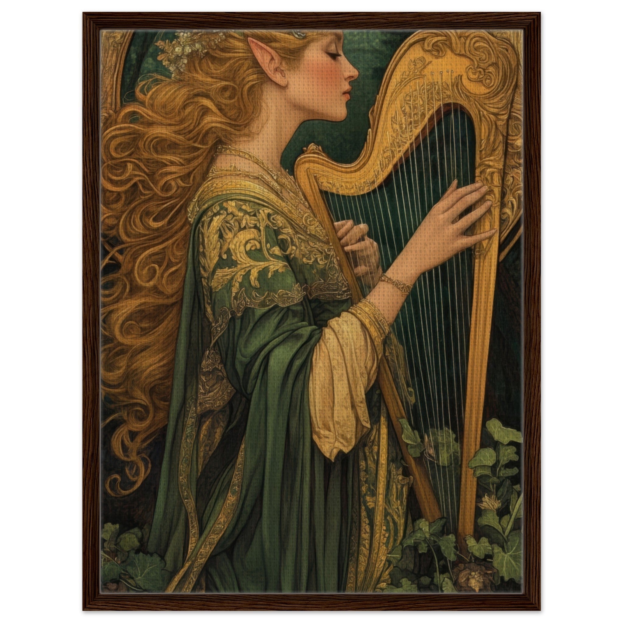 Framed Canvas Portrait - The Enchanted Minstrel of the Fae Court Art You 4 - Shop Ai Art WebShop - Digital Art online Store