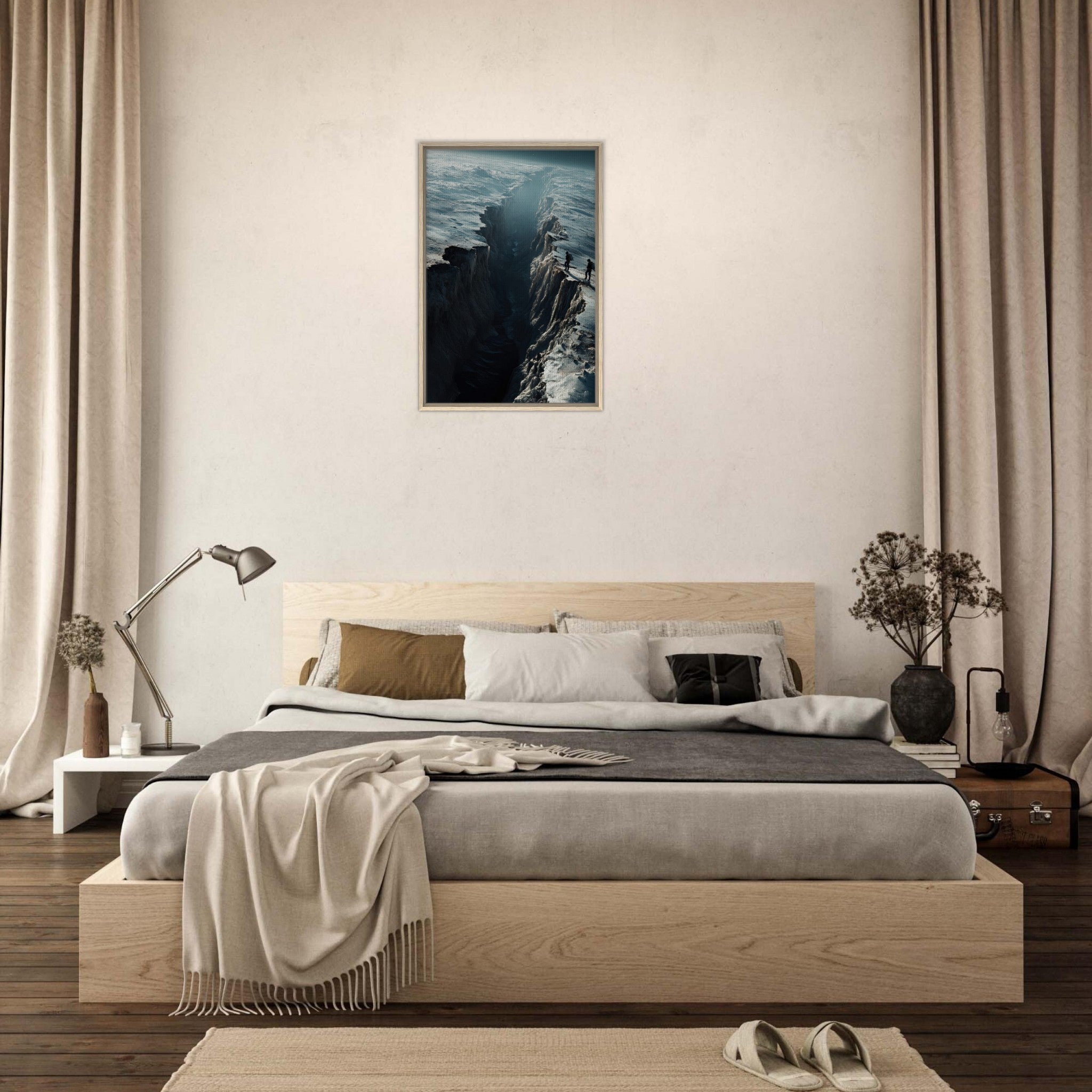 Framed Canvas Portrait - The Frozen Wasteland of Europa An expedition tea - Shop Ai Art WebShop - Digital Art online Store