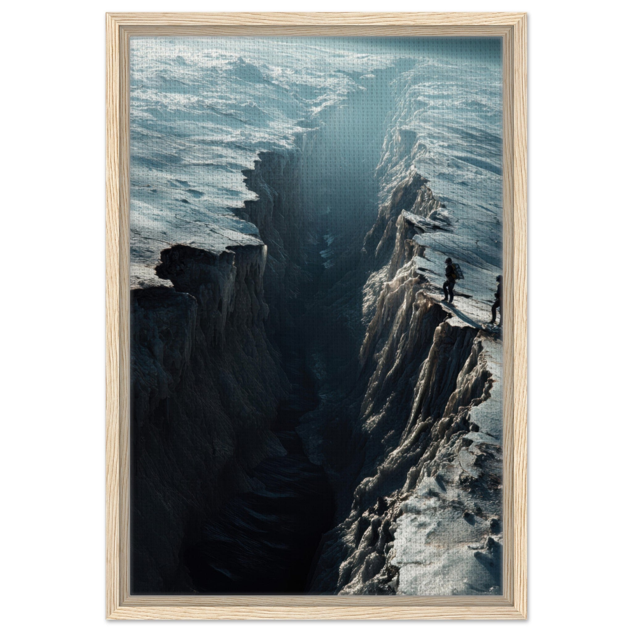 Framed Canvas Portrait - The Frozen Wasteland of Europa An expedition tea - Shop Ai Art WebShop - Digital Art online Store