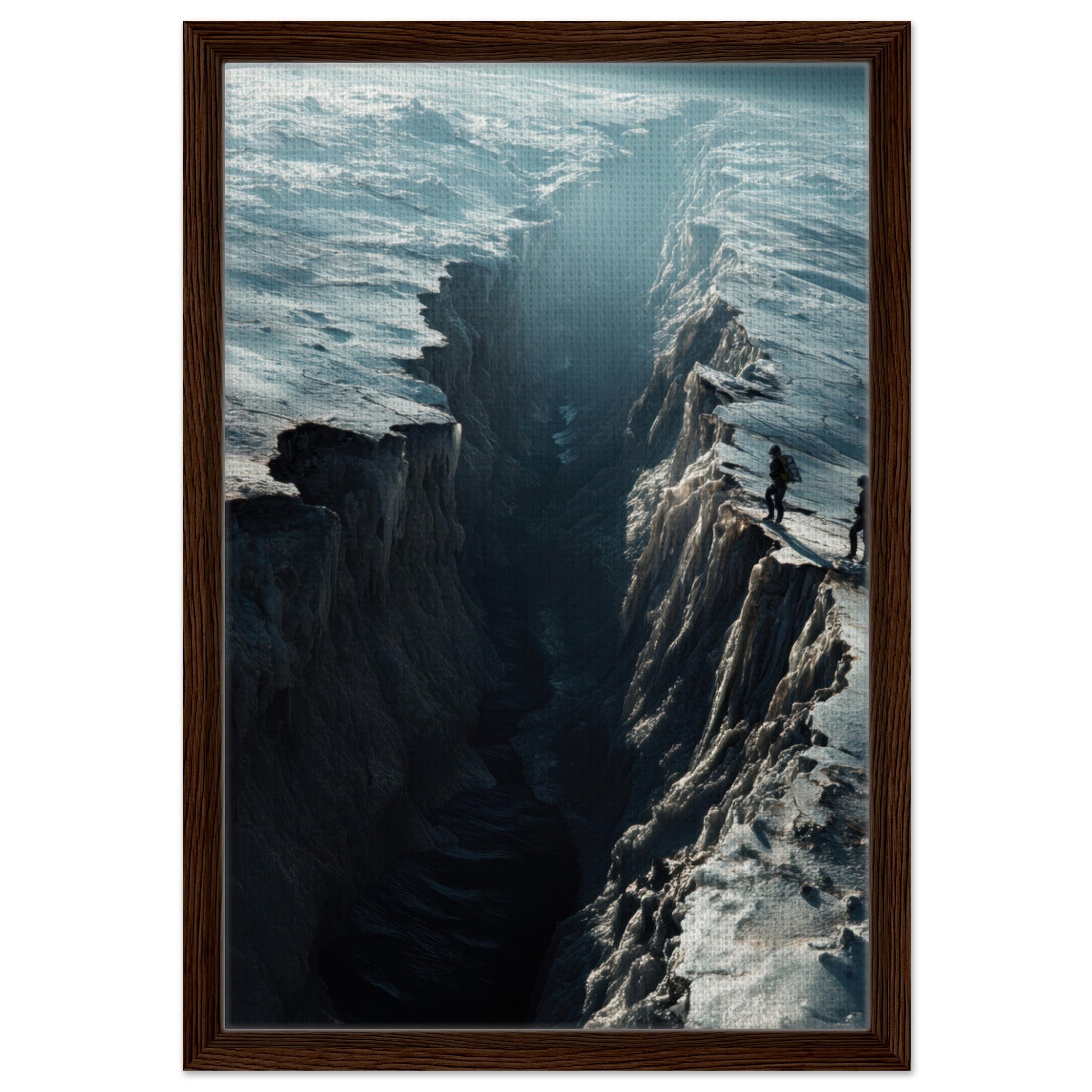 Framed Canvas Portrait - The Frozen Wasteland of Europa An expedition tea - Shop Ai Art WebShop - Digital Art online Store
