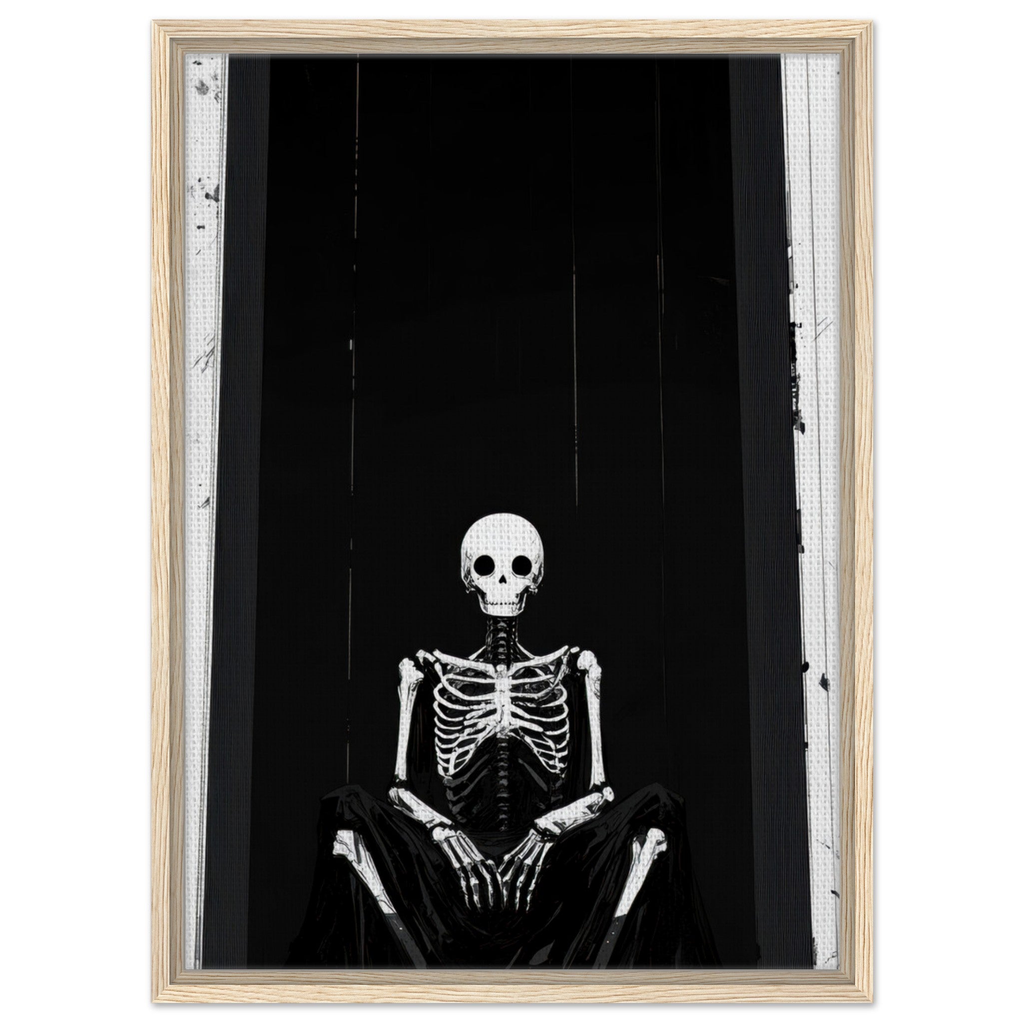 Framed Canvas Portrait - The Hollow King A haunting minimalist piece feat - Shop Ai Art WebShop - Digital Art online Store