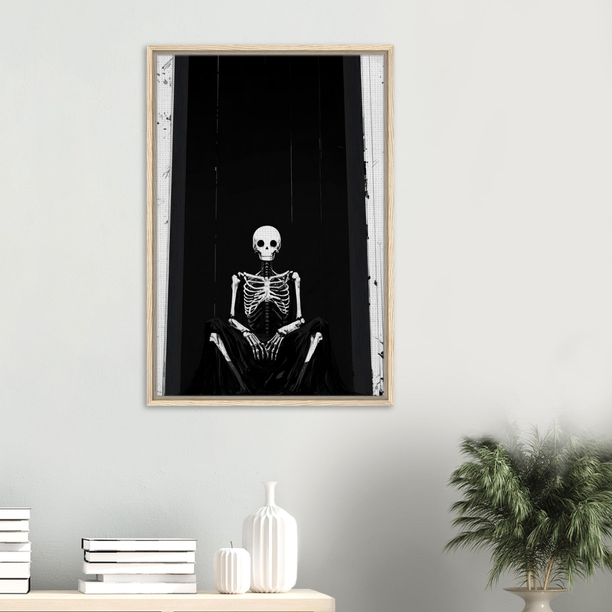 Framed Canvas Portrait - The Hollow King A haunting minimalist piece feat - Shop Ai Art WebShop - Digital Art online Store