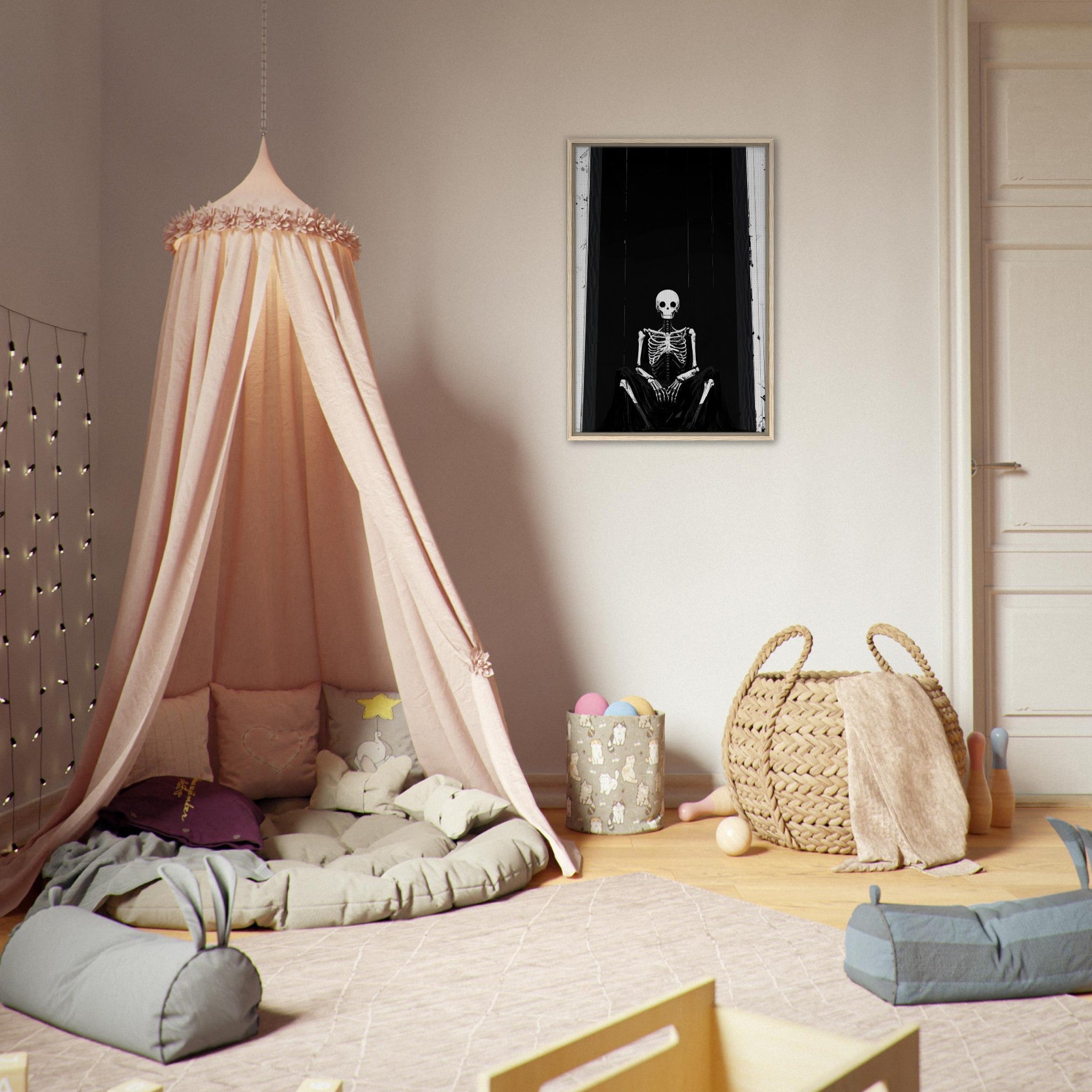 Framed Canvas Portrait - The Hollow King A haunting minimalist piece feat - Shop Ai Art WebShop - Digital Art online Store
