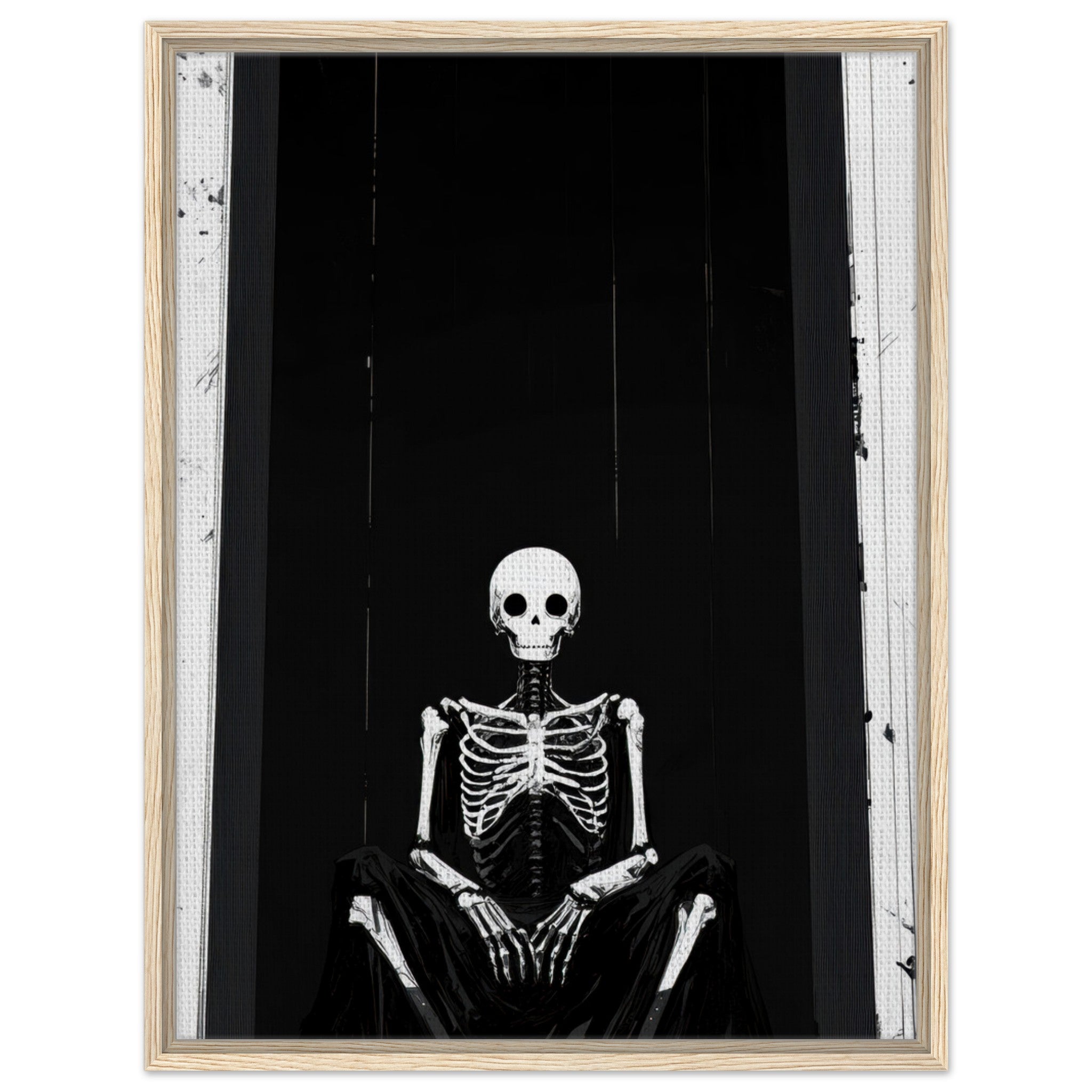 Framed Canvas Portrait - The Hollow King A haunting minimalist piece feat - Shop Ai Art WebShop - Digital Art online Store