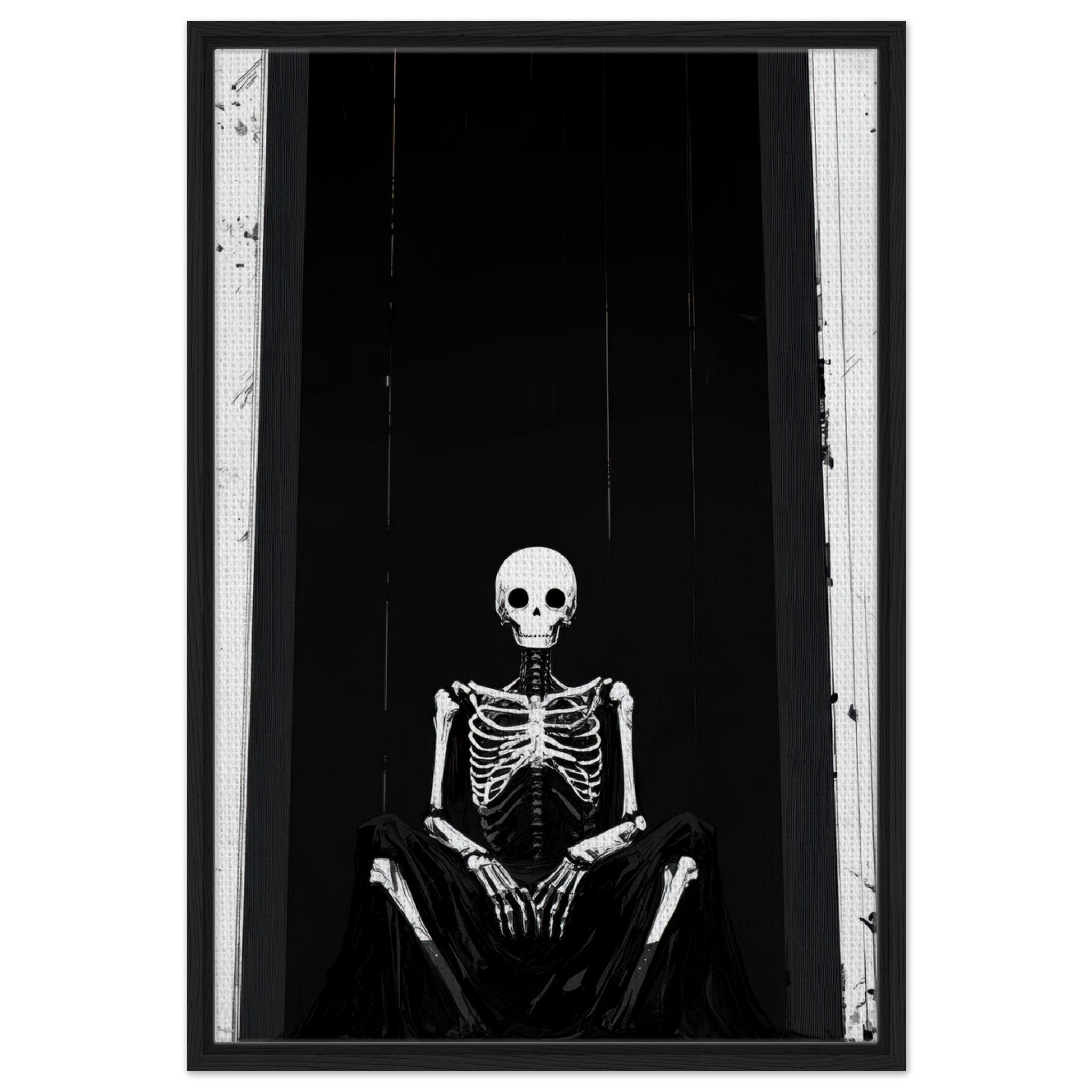 Framed Canvas Portrait - The Hollow King A haunting minimalist piece feat - Shop Ai Art WebShop - Digital Art online Store