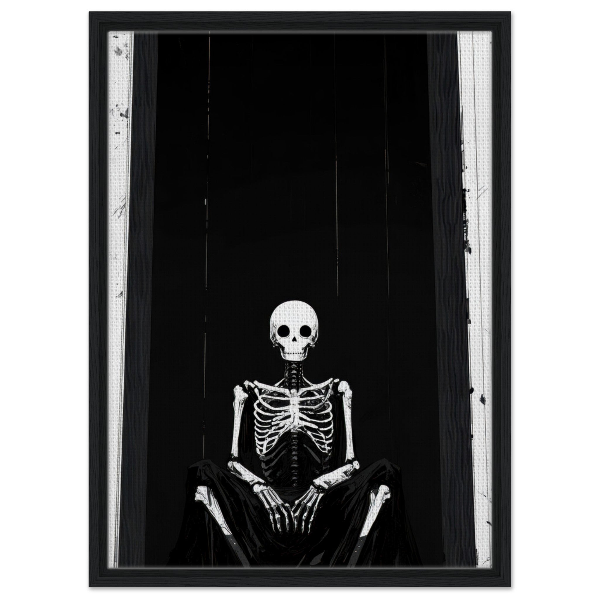 Framed Canvas Portrait - The Hollow King A haunting minimalist piece feat - Shop Ai Art WebShop - Digital Art online Store
