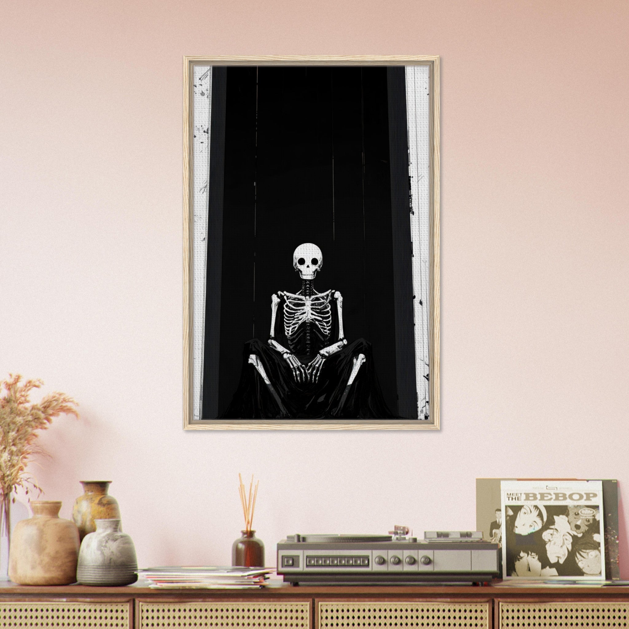 Framed Canvas Portrait - The Hollow King A haunting minimalist piece feat - Shop Ai Art WebShop - Digital Art online Store