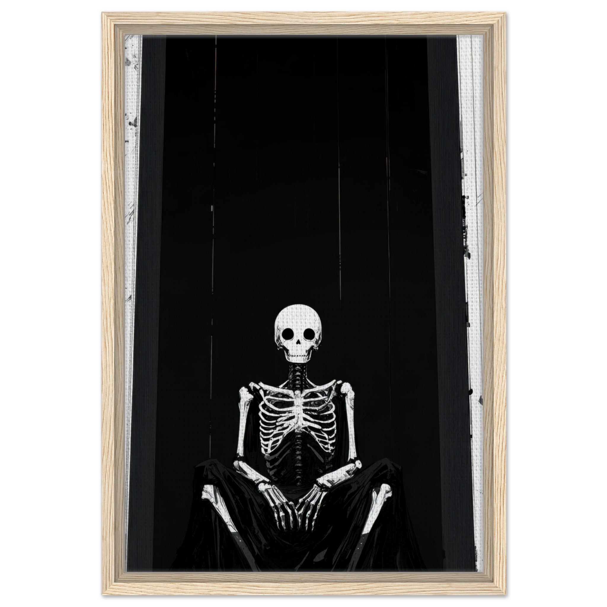 Framed Canvas Portrait - The Hollow King A haunting minimalist piece feat - Shop Ai Art WebShop - Digital Art online Store