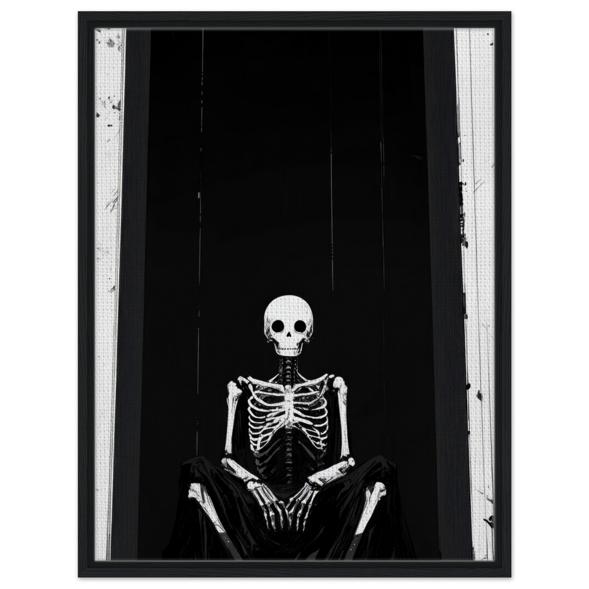 Framed Canvas Portrait - The Hollow King A haunting minimalist piece feat - Shop Ai Art WebShop - Digital Art online Store