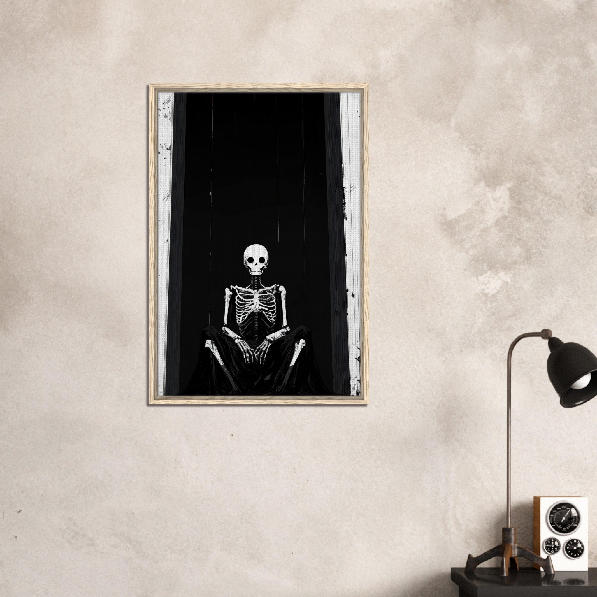 Framed Canvas Portrait - The Hollow King A haunting minimalist piece feat - Shop Ai Art WebShop - Digital Art online Store