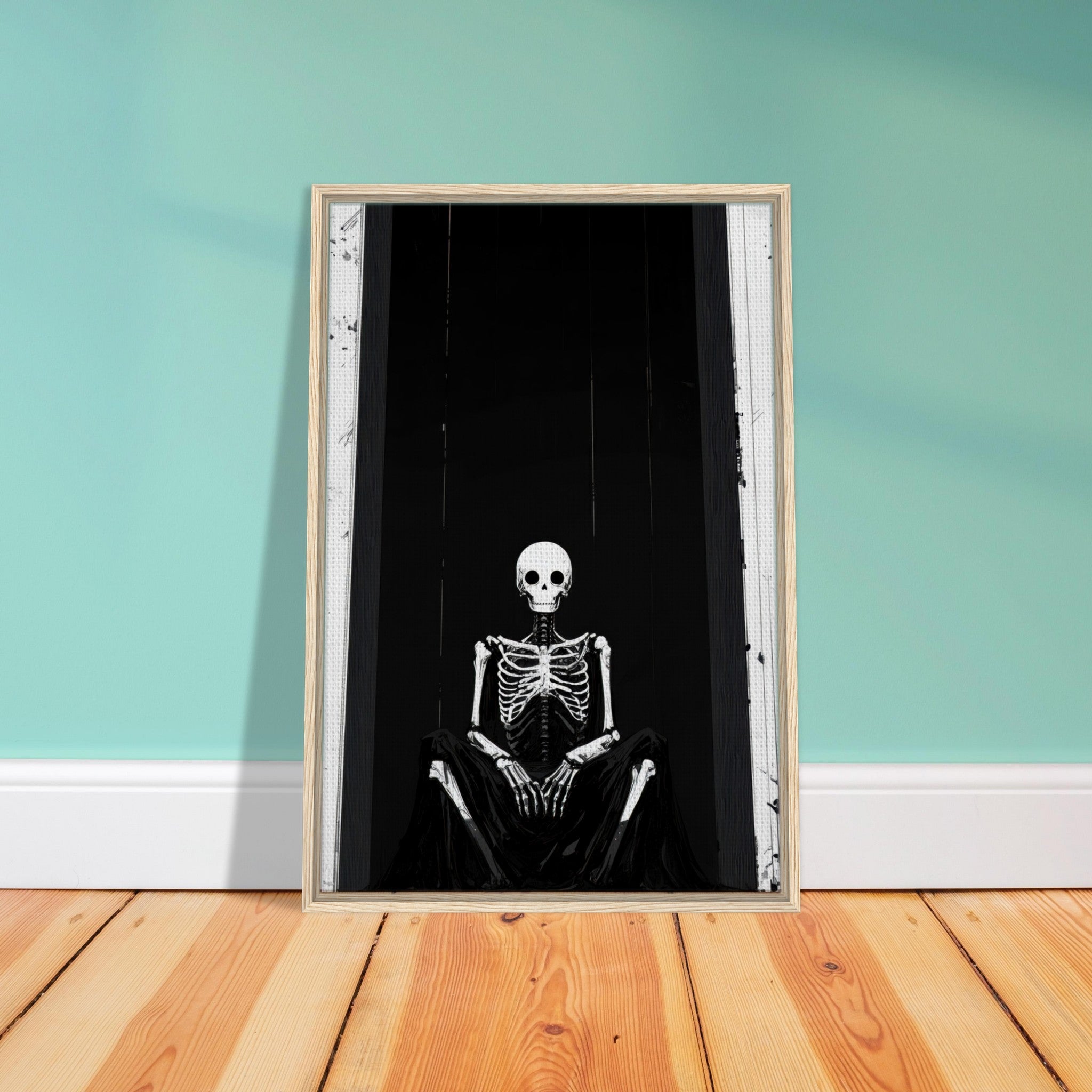 Framed Canvas Portrait - The Hollow King A haunting minimalist piece feat - Shop Ai Art WebShop - Digital Art online Store