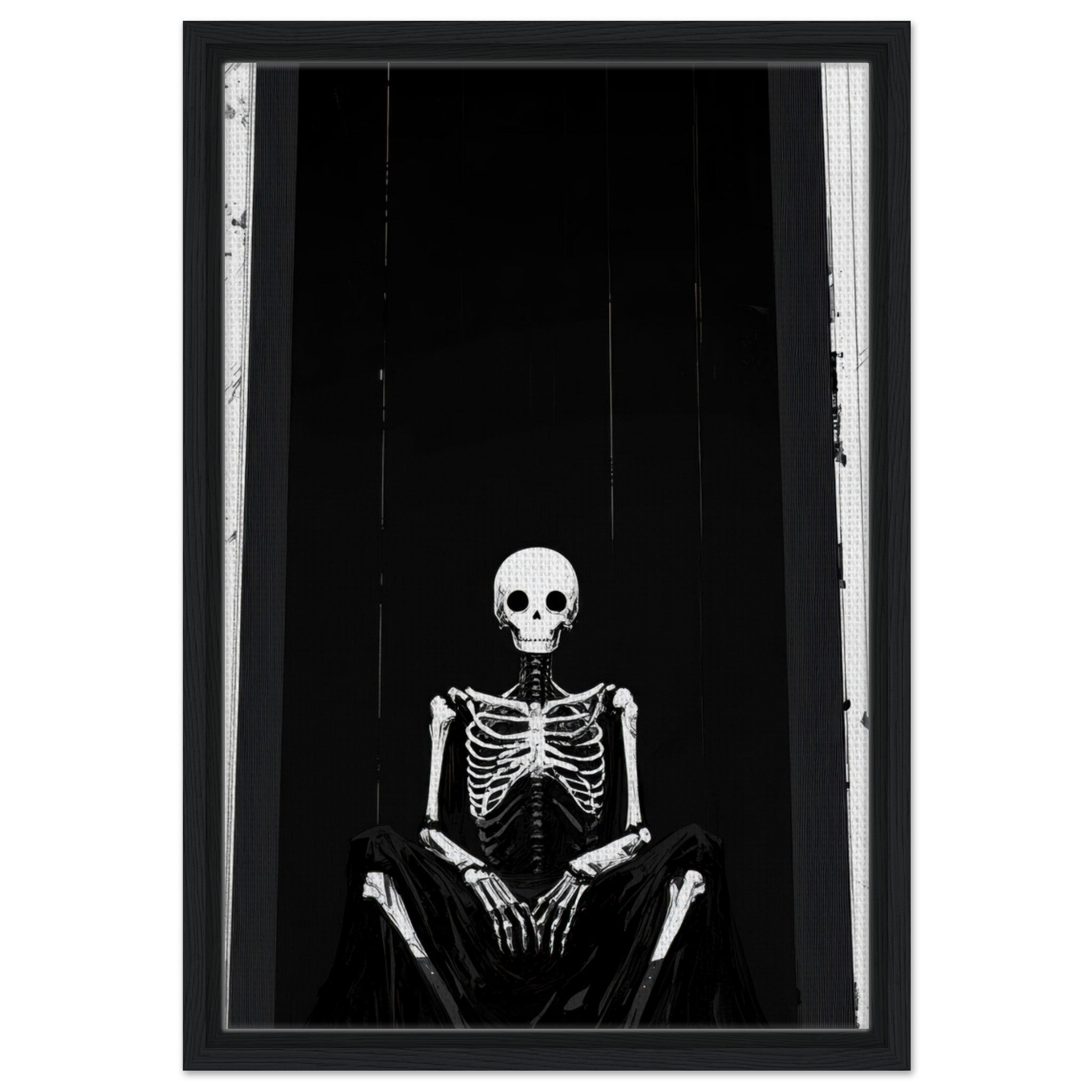 Framed Canvas Portrait - The Hollow King A haunting minimalist piece feat - Shop Ai Art WebShop - Digital Art online Store