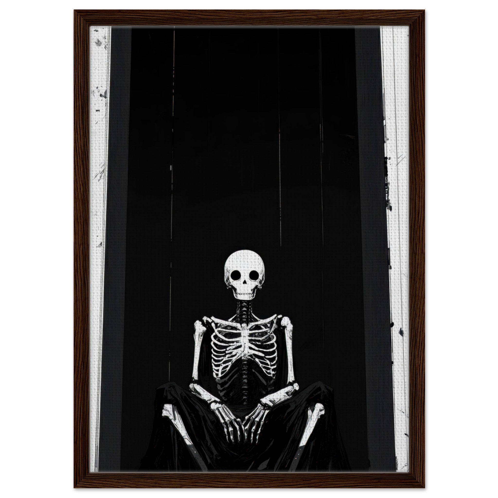 Framed Canvas Portrait - The Hollow King A haunting minimalist piece feat - Shop Ai Art WebShop - Digital Art online Store